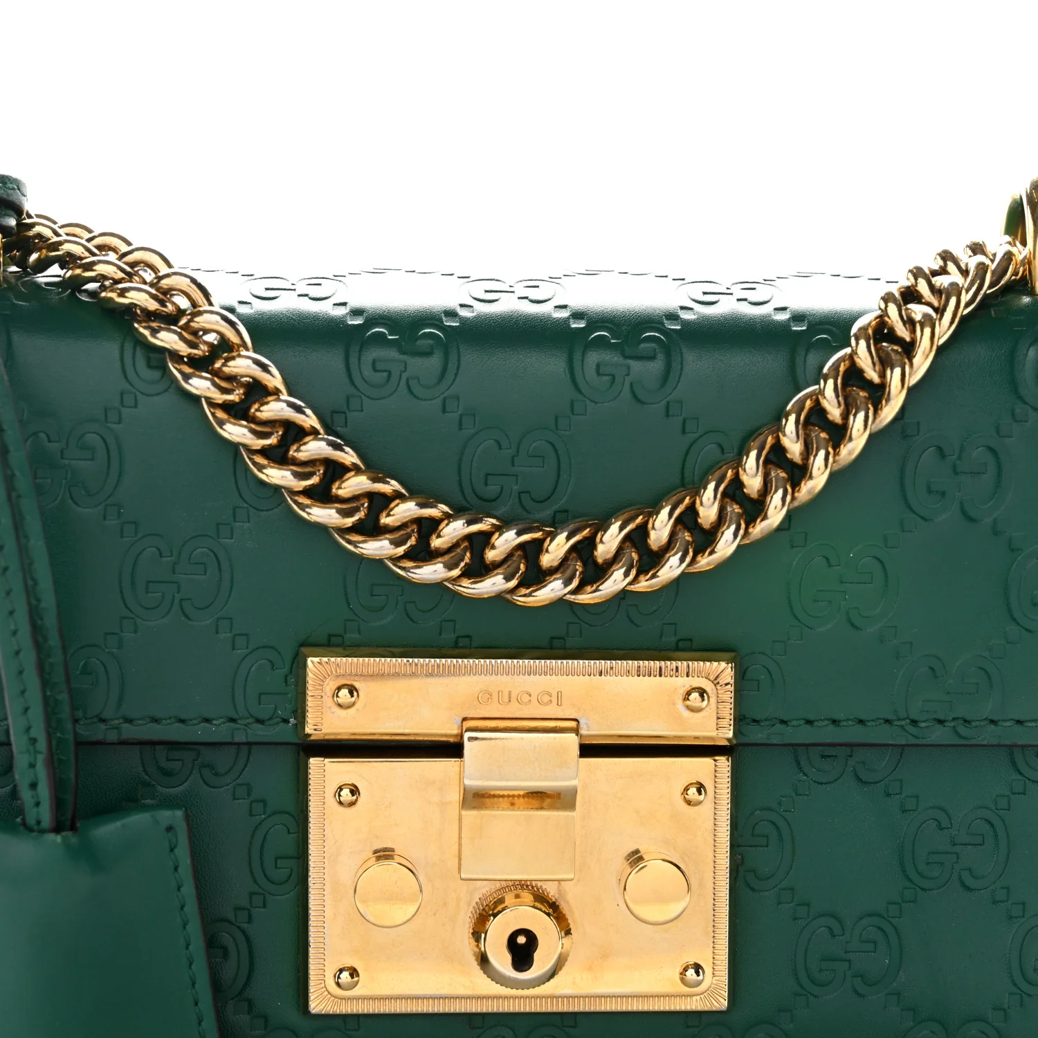 Guccissima Small Padlock Shoulder Bag Emerald - Image 8