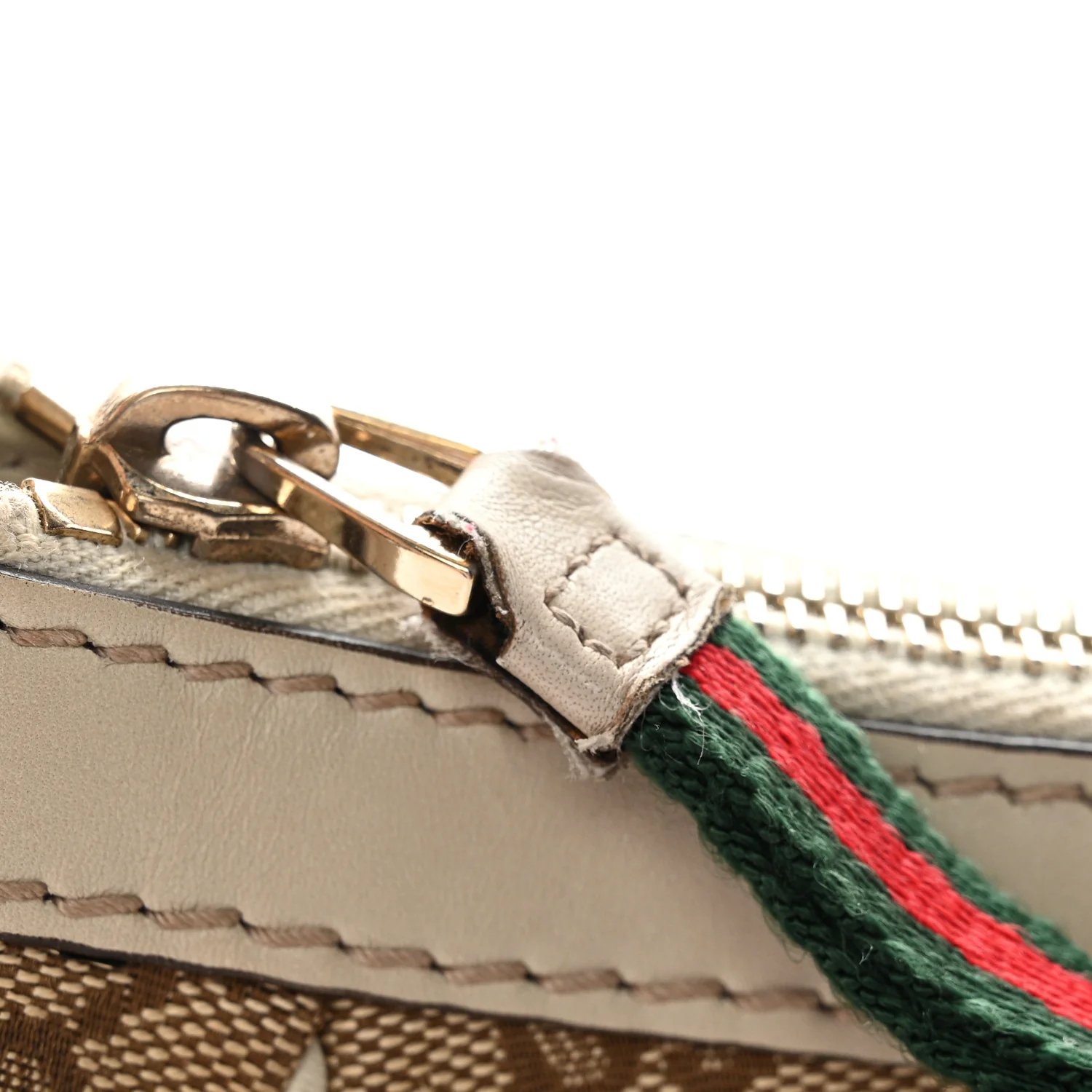 Guccissima Web Small Mayfair Bow Detail Shoulder Bag Beige Off White - Image 12