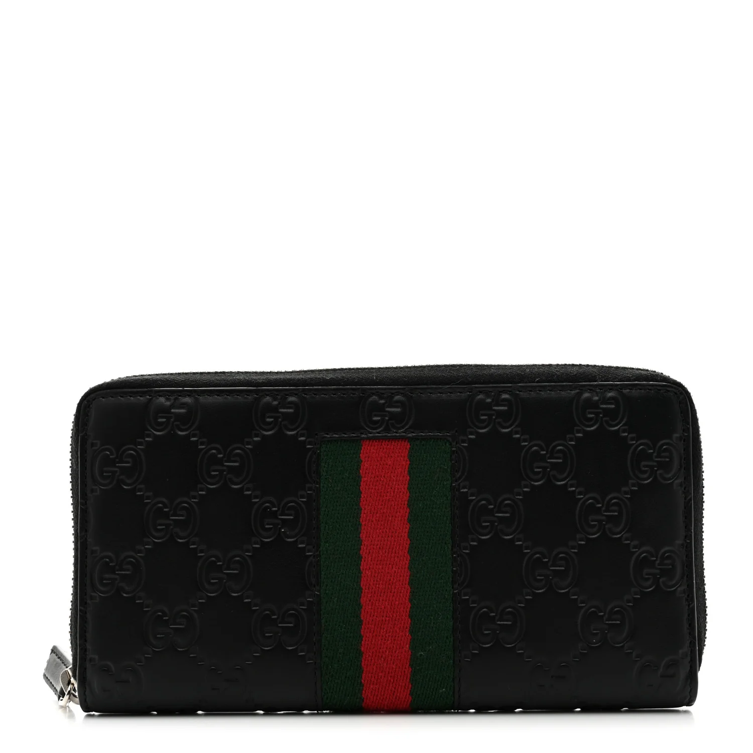 Guccissima Web Zip Around Wallet Black