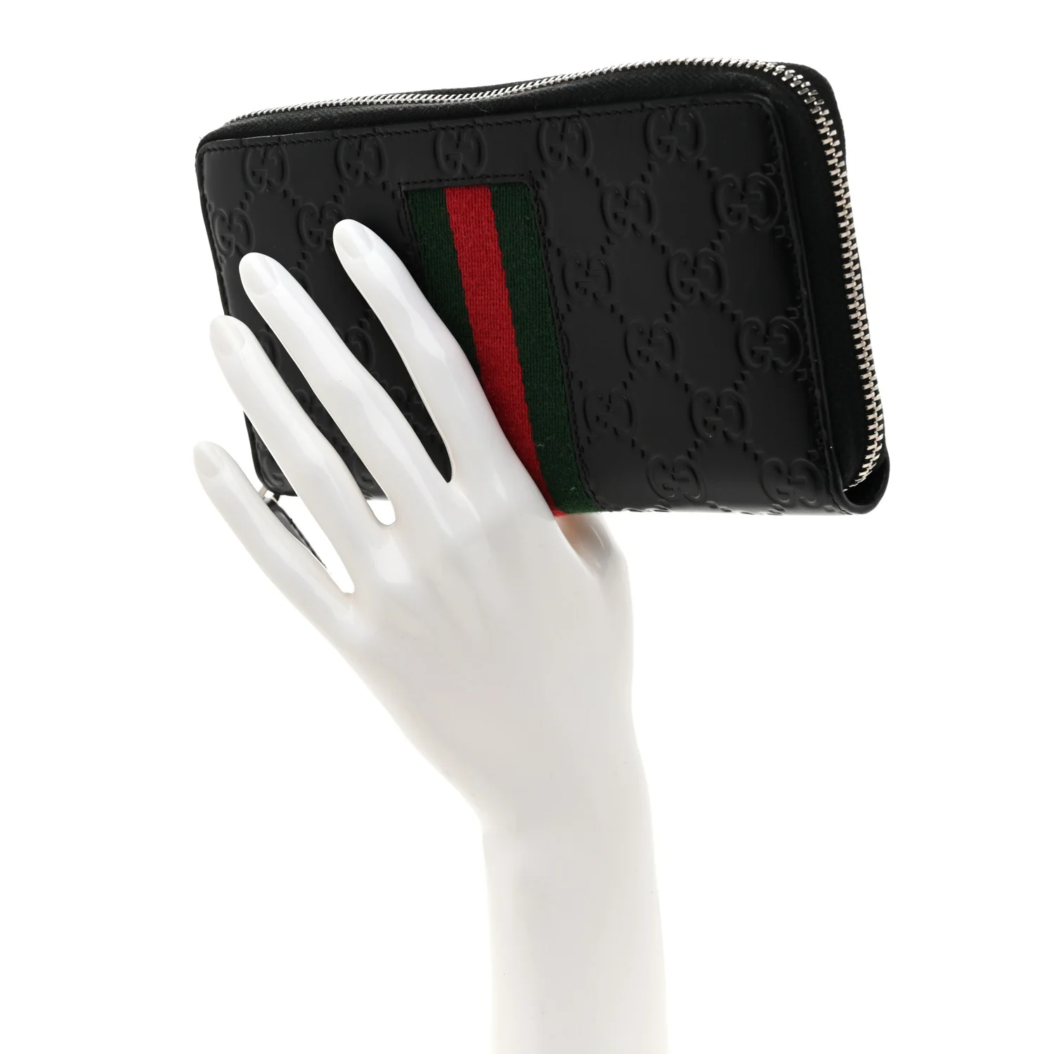 Guccissima Web Zip Around Wallet Black - Image 2
