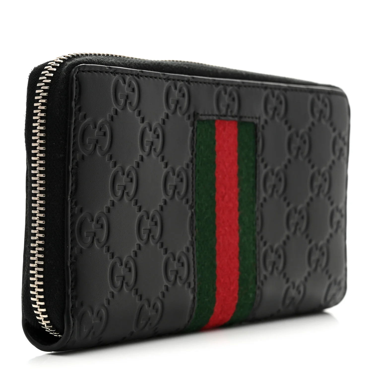 Guccissima Web Zip Around Wallet Black - Image 3