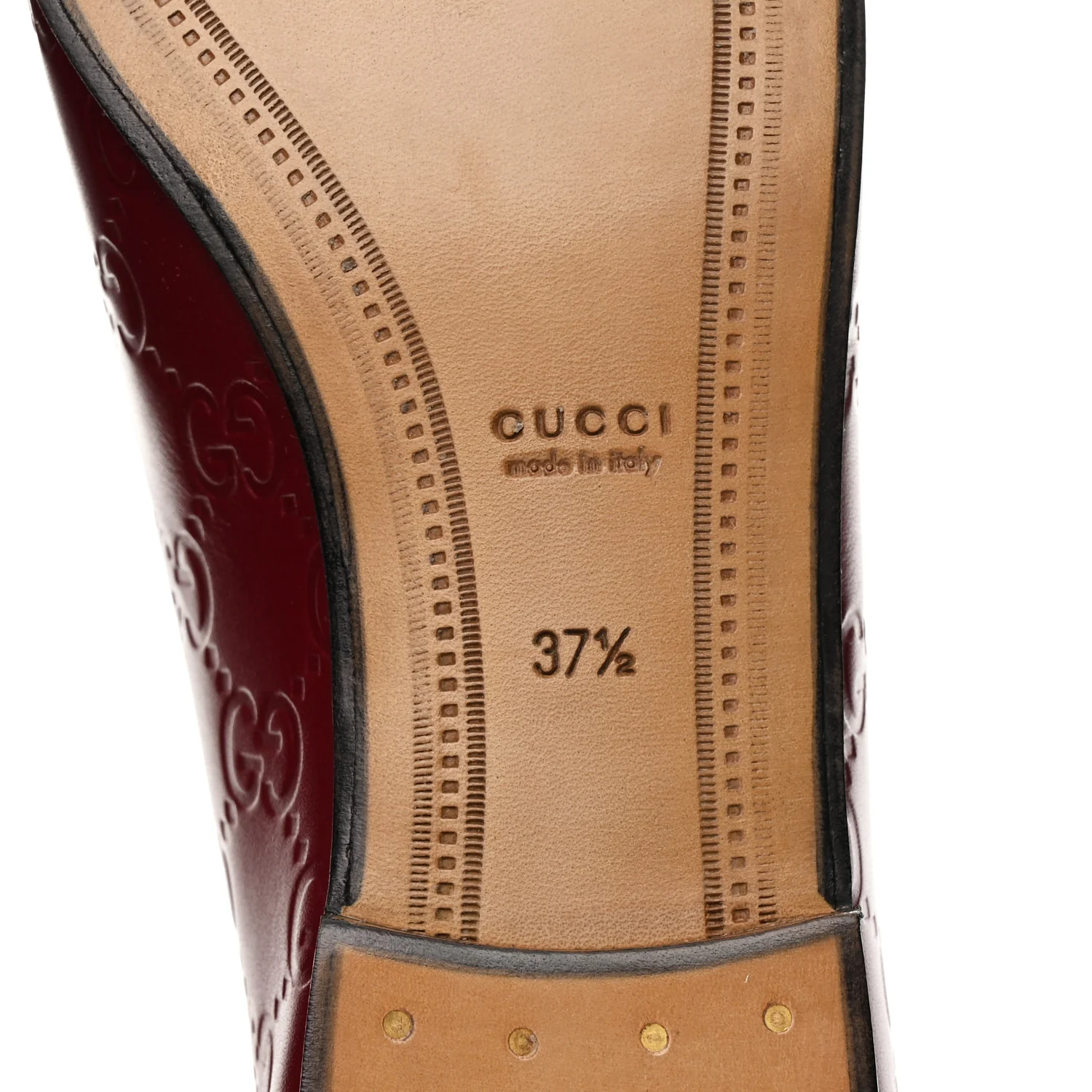Guccissima Womens Jordaan Loafers 37.5 Rosso Ancora - Image 7