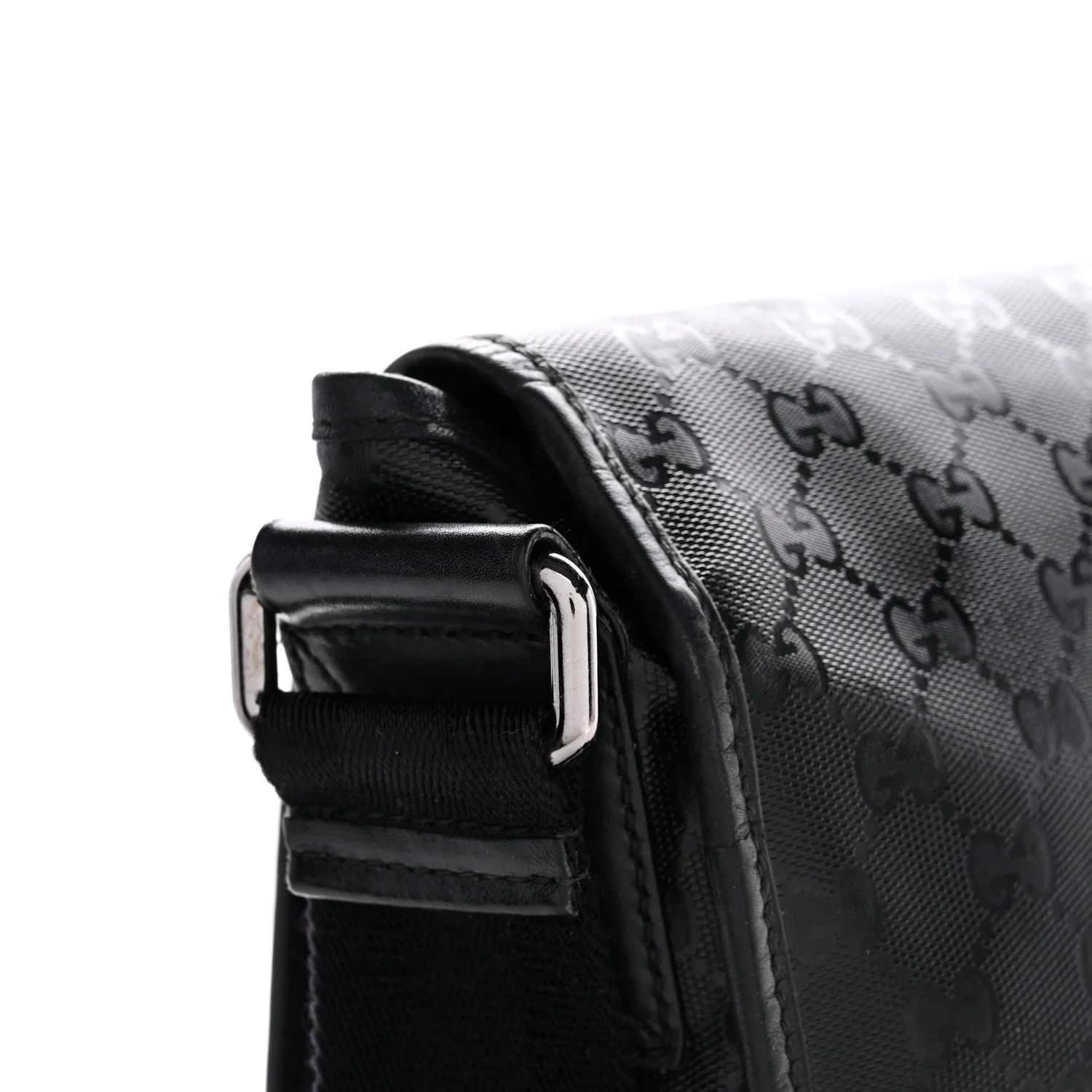 Imprime Monogram Medium Double Buckle Flap Messenger Bag Black - Image 13