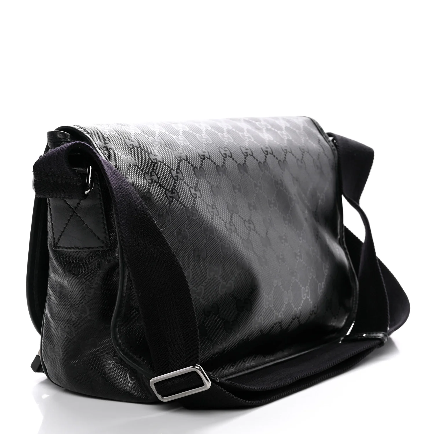 Imprime Monogram Medium Double Buckle Flap Messenger Bag Black - Image 3