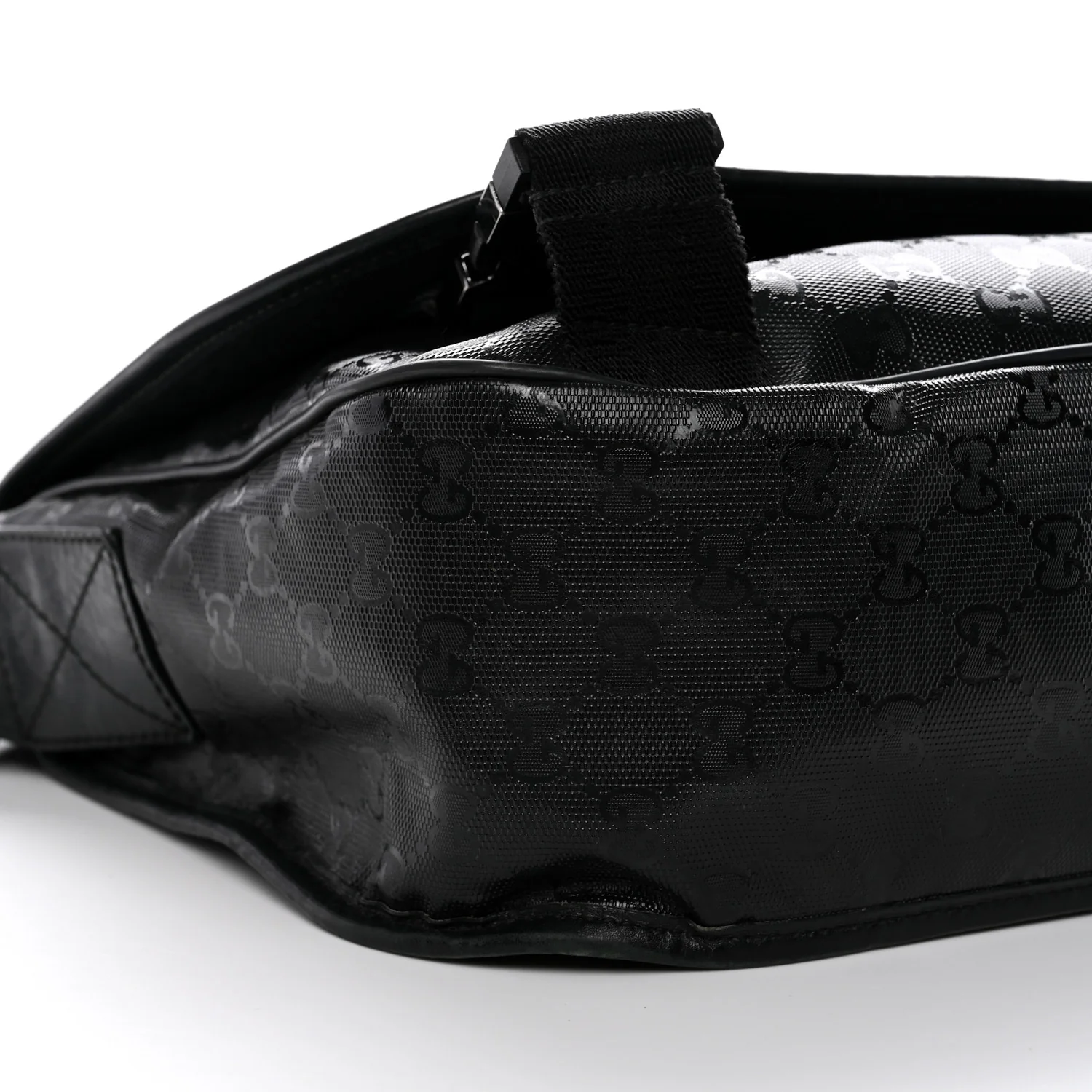 Imprime Monogram Medium Double Buckle Flap Messenger Bag Black - Image 9