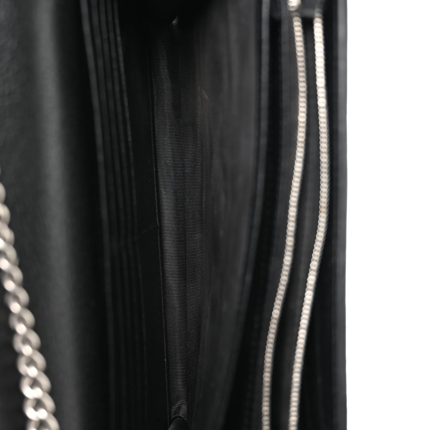 Jacquard Black Denim GG Monogram Mini Dionysus Chain Wallet Black Ivory - Image 5