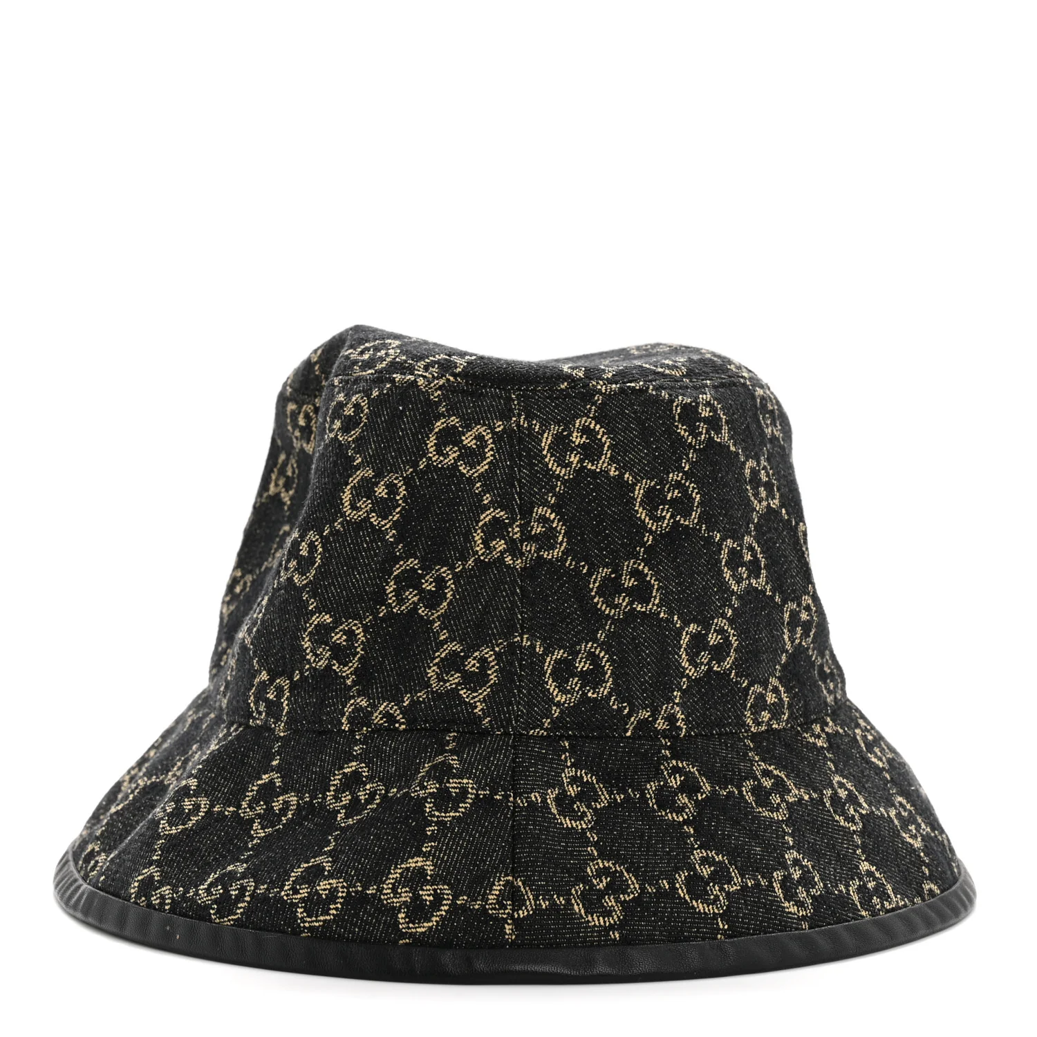 Jacquard Denim GG Monogram Oscar Bucket Hat L Black Ivory - Image 5