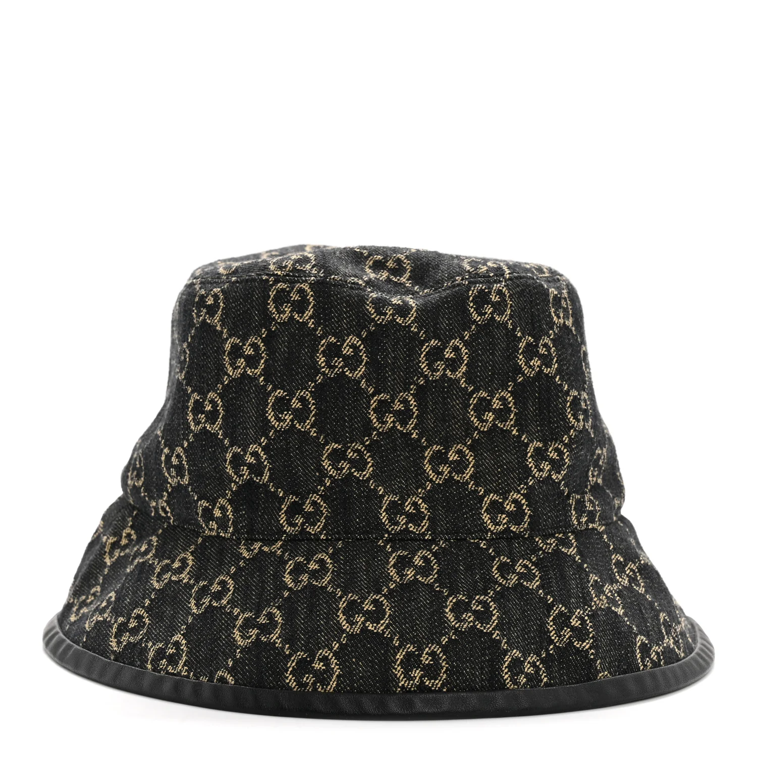 Jacquard Denim GG Monogram Oscar Bucket Hat L Black Ivory - Image 7