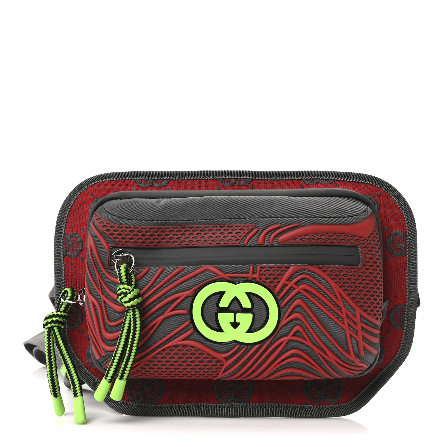 Jersey GG Monogram All Over Sporty Belt Bag Green Grey Multicolor