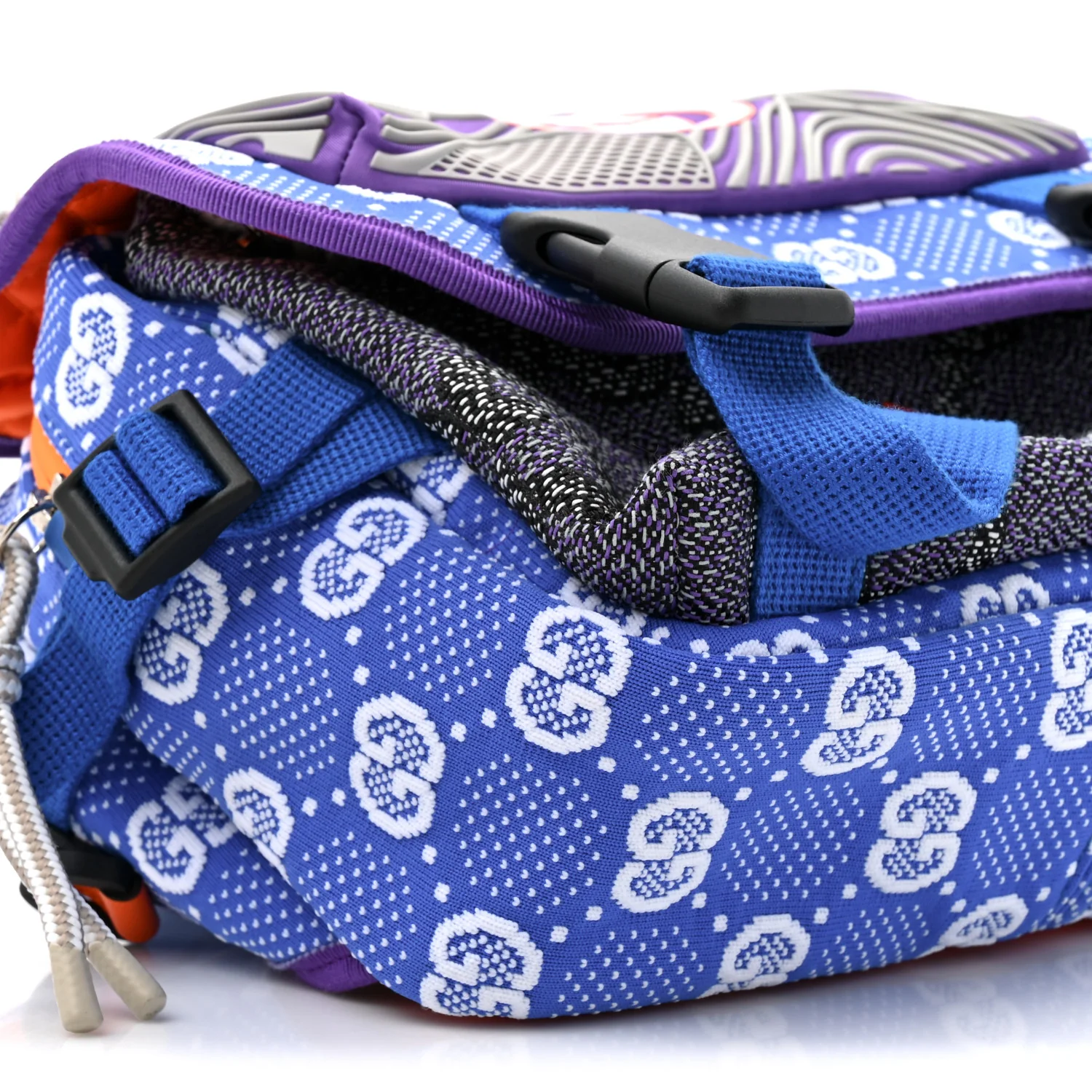 Jersey GG Monogram All Over Sporty Flap Backpack Blue Multicolor - Image 10