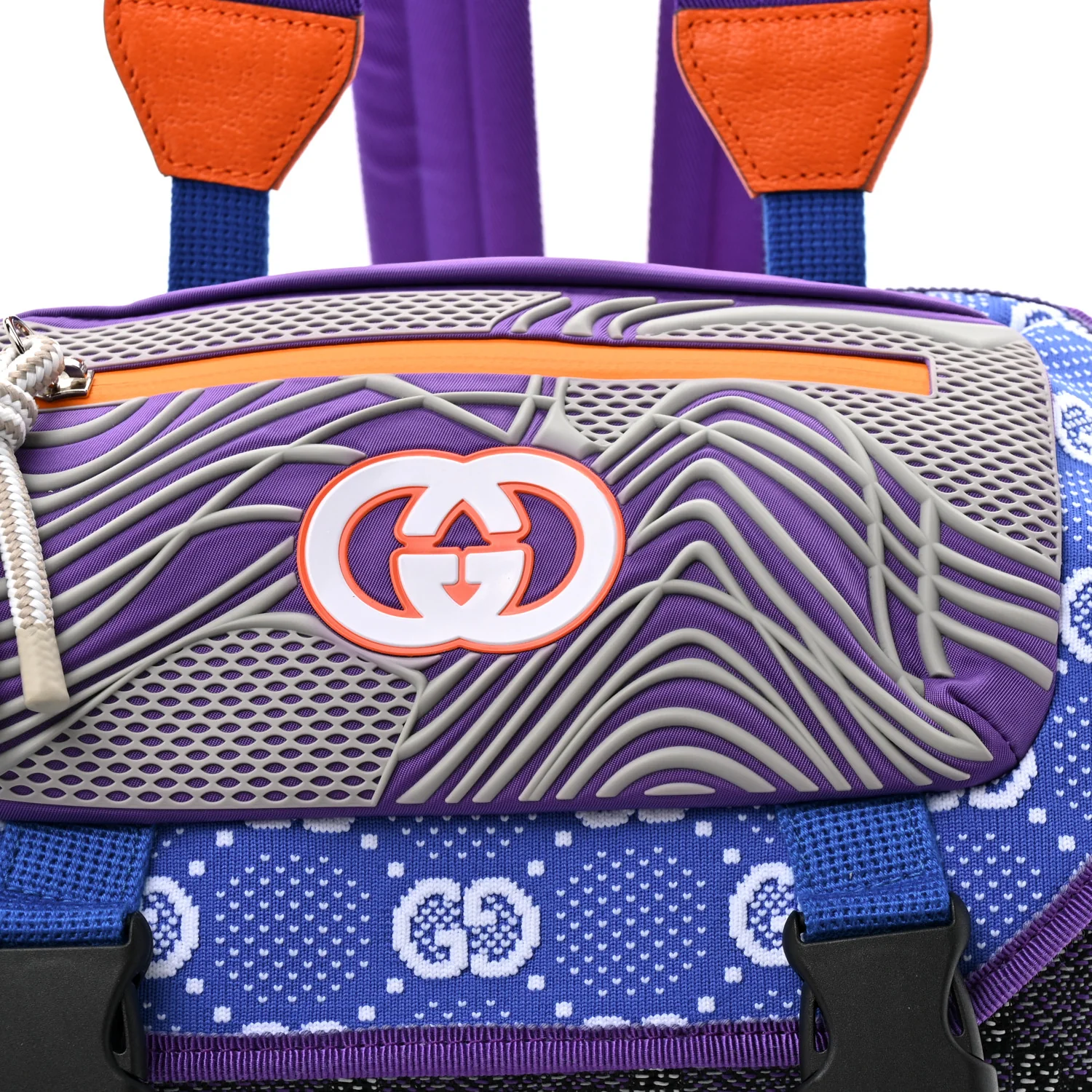 Jersey GG Monogram All Over Sporty Flap Backpack Blue Multicolor - Image 8