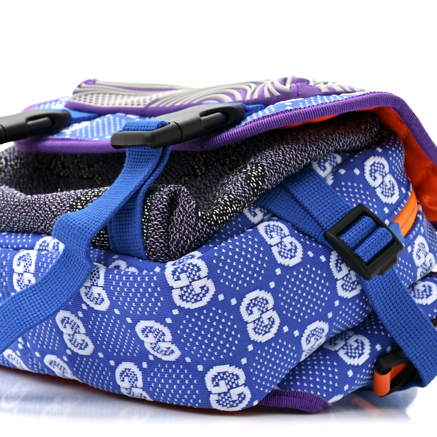Jersey GG Monogram All Over Sporty Flap Backpack Blue Multicolor - Image 9