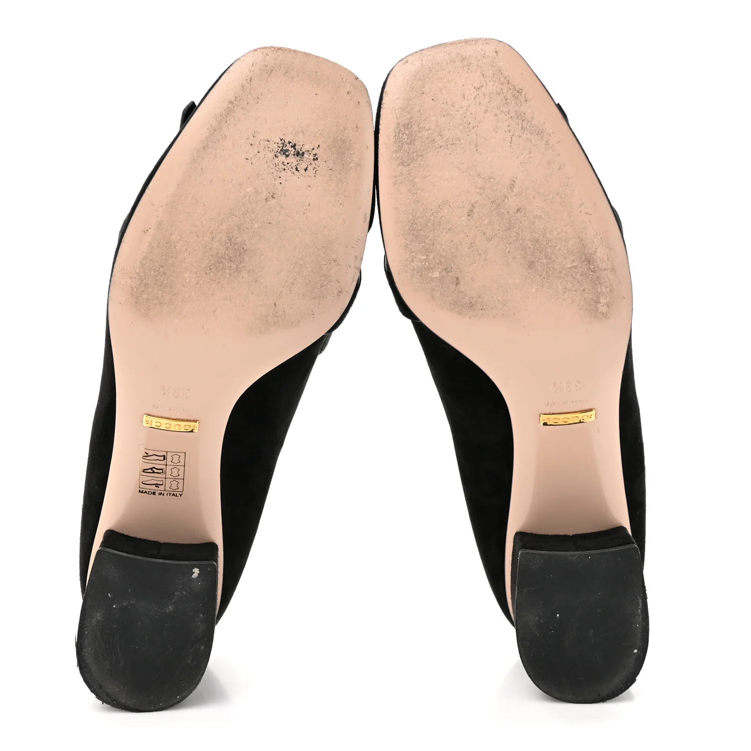 Kid Scamosciato GG Marmont Fringe 50mm Loafer Pumps 39.5 Black - Image 6