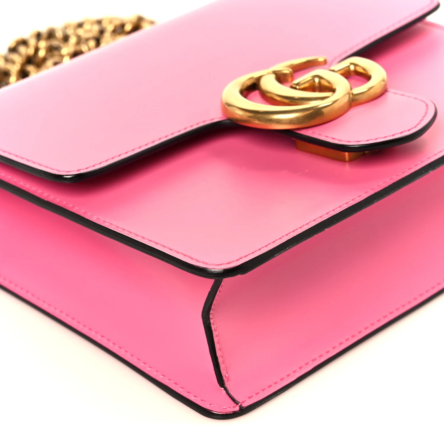 Knight Calfskin Small GG Marmont Chain Handle Bag Pink Tropical Flower - Image 10