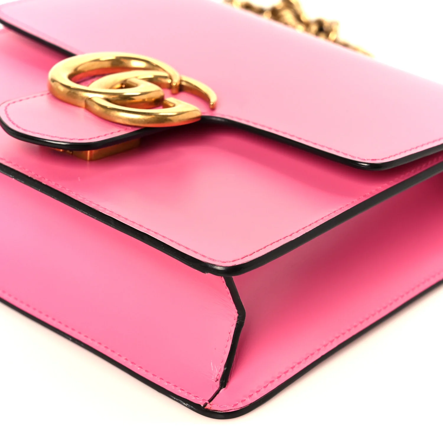 Knight Calfskin Small GG Marmont Chain Handle Bag Pink Tropical Flower - Image 11