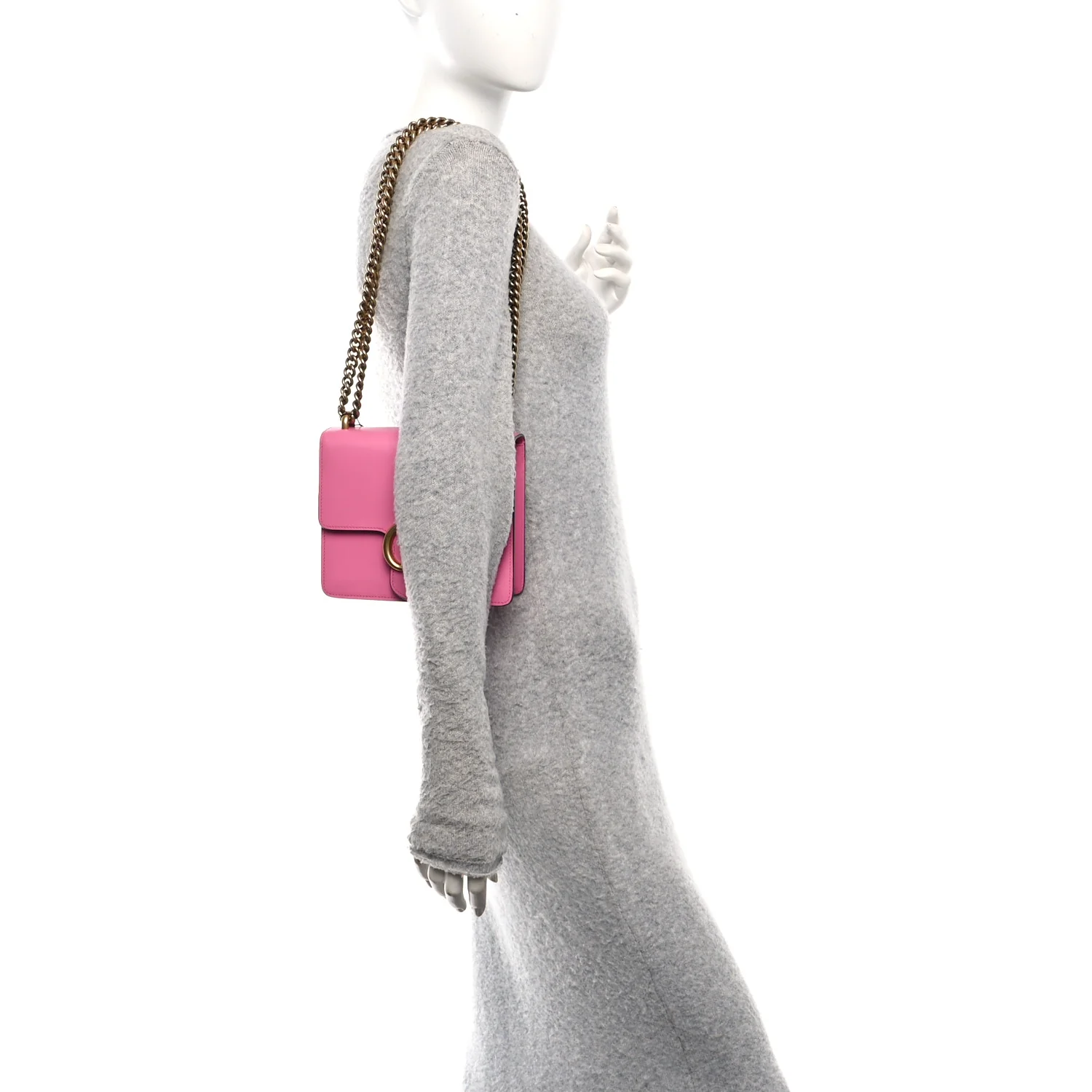 Knight Calfskin Small GG Marmont Chain Handle Bag Pink Tropical Flower - Image 2