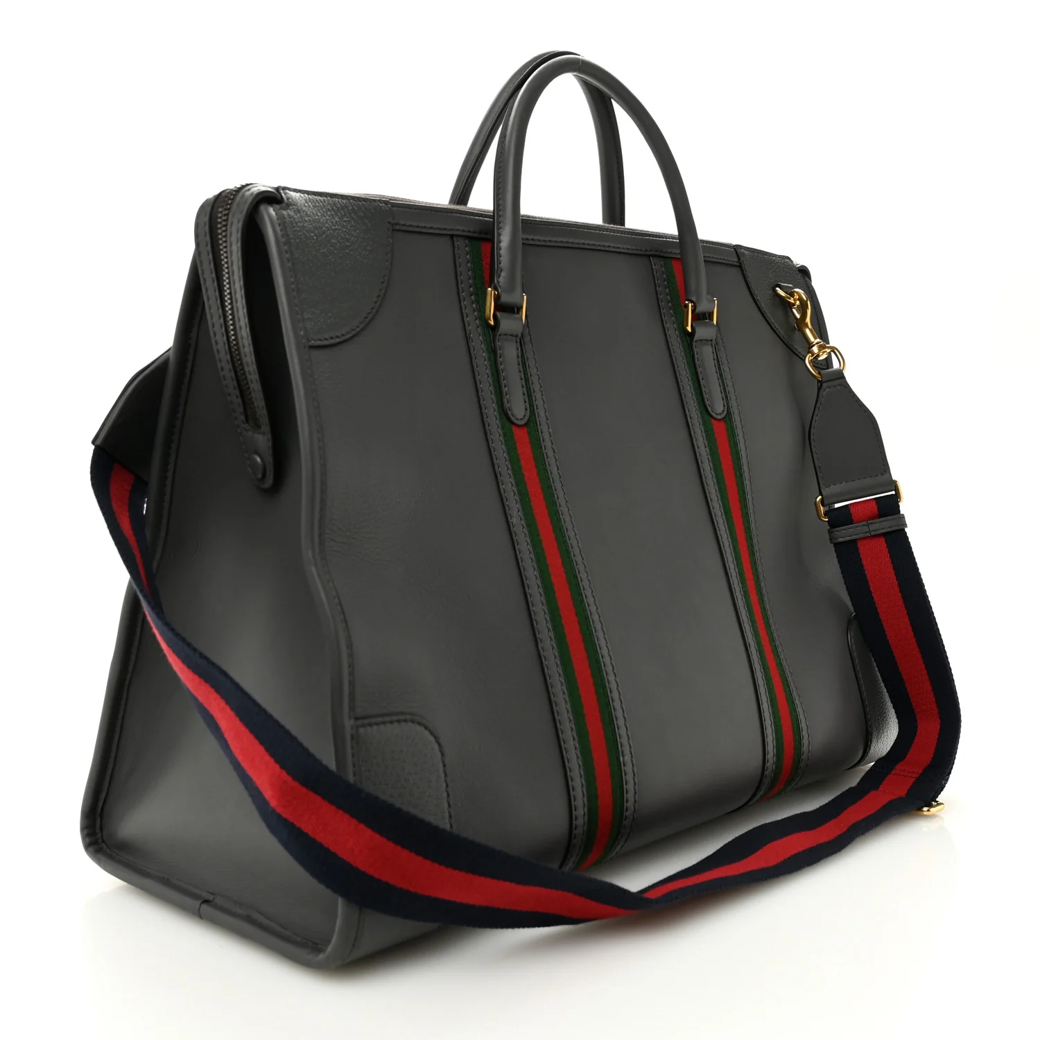 Koi Calfskin XL Bauletto Duffle Top Handle Bag Grey - Image 2