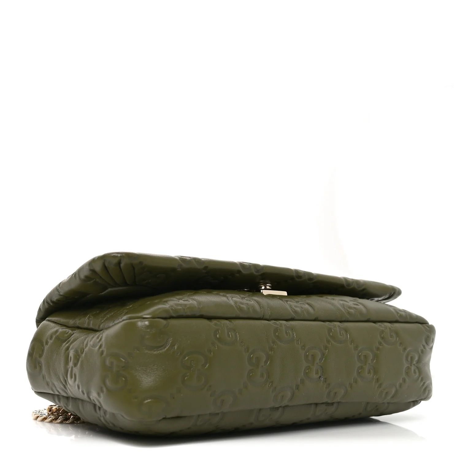 Lambskin Embossed Mini GG Milano Top Handle Shoulder Bag Green - Image 4