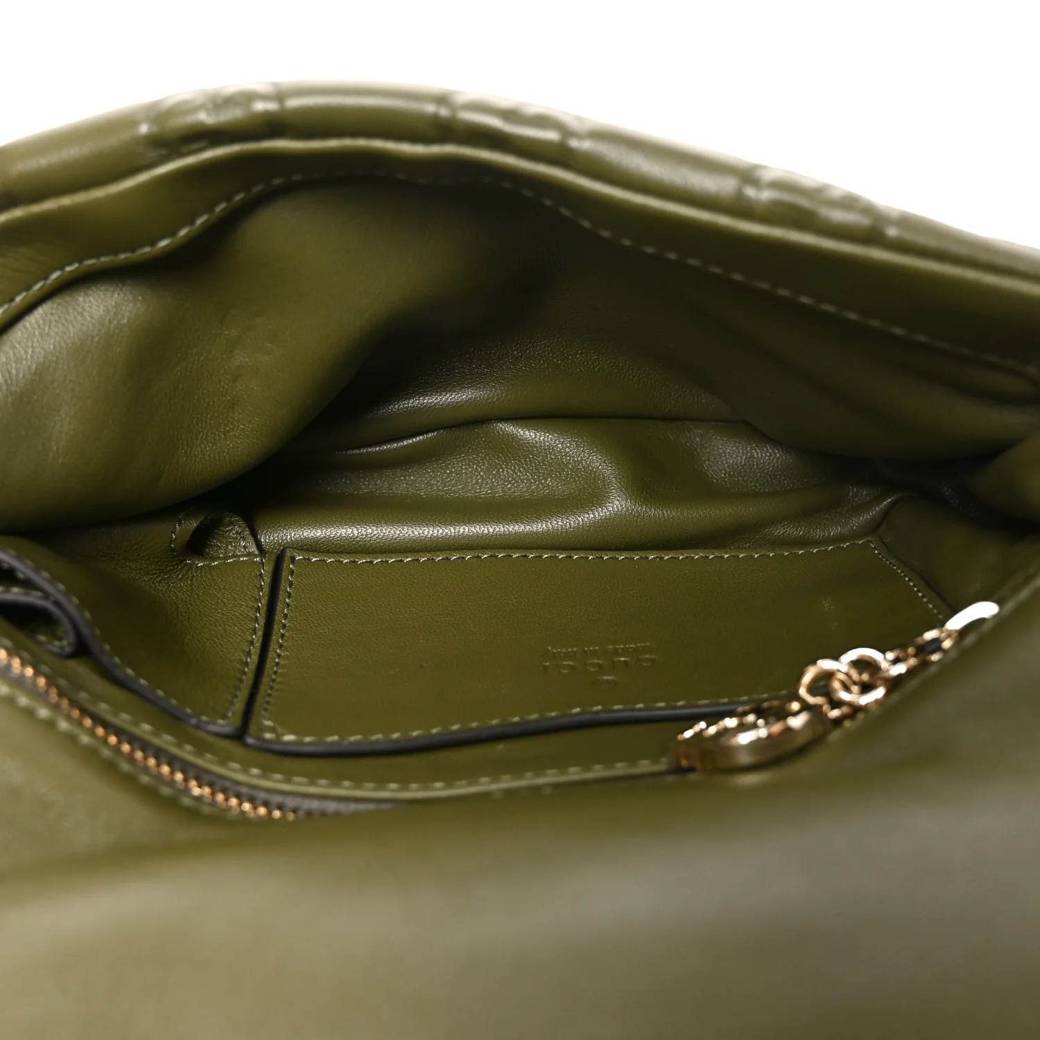 Lambskin Embossed Mini GG Milano Top Handle Shoulder Bag Green - Image 5