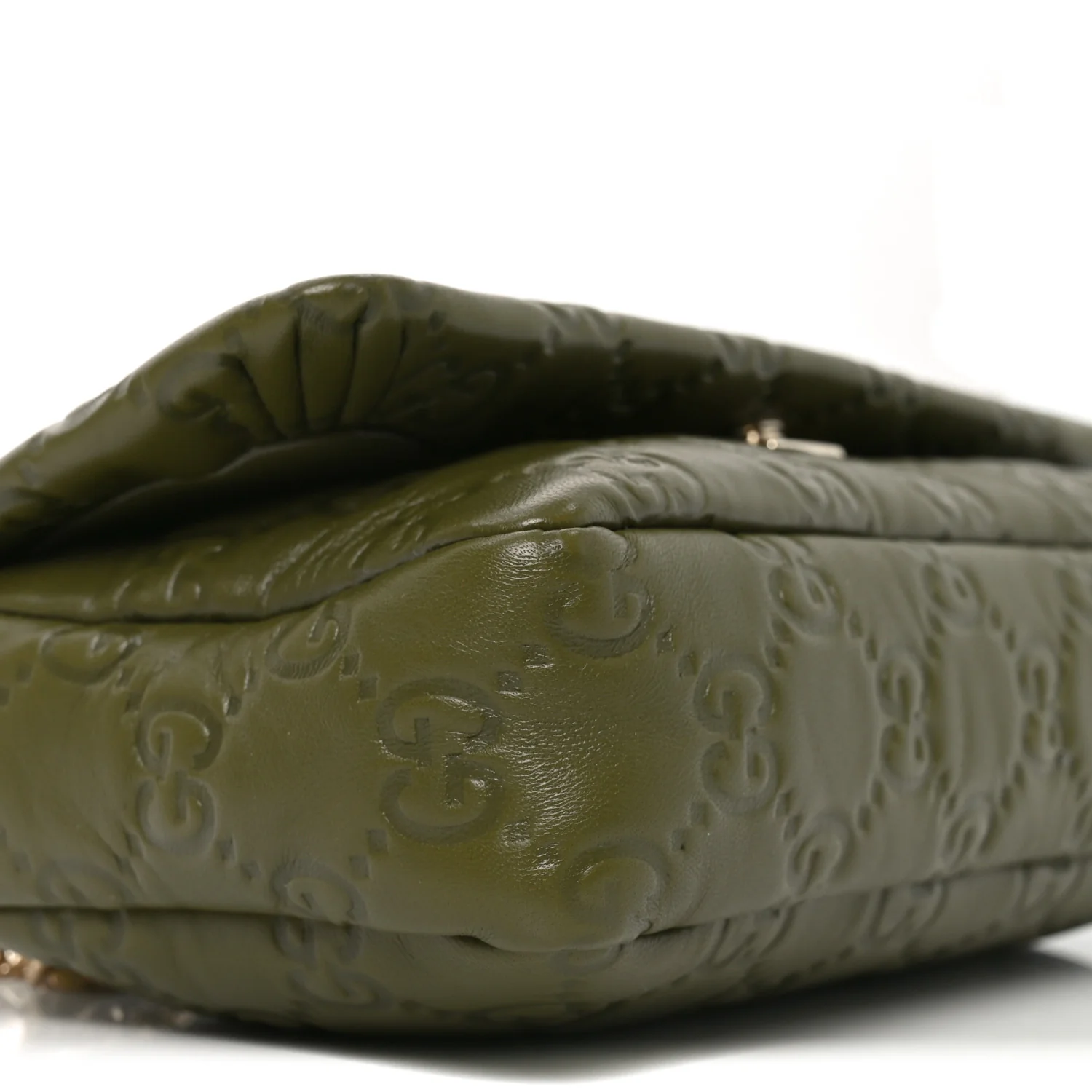 Lambskin Embossed Mini GG Milano Top Handle Shoulder Bag Green - Image 9