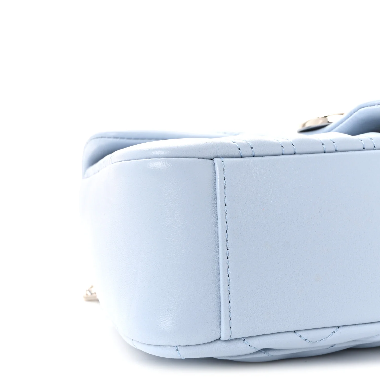 Lambskin Matelasse Medium GG Marmont Shoulder Bag Light Blue - Image 8