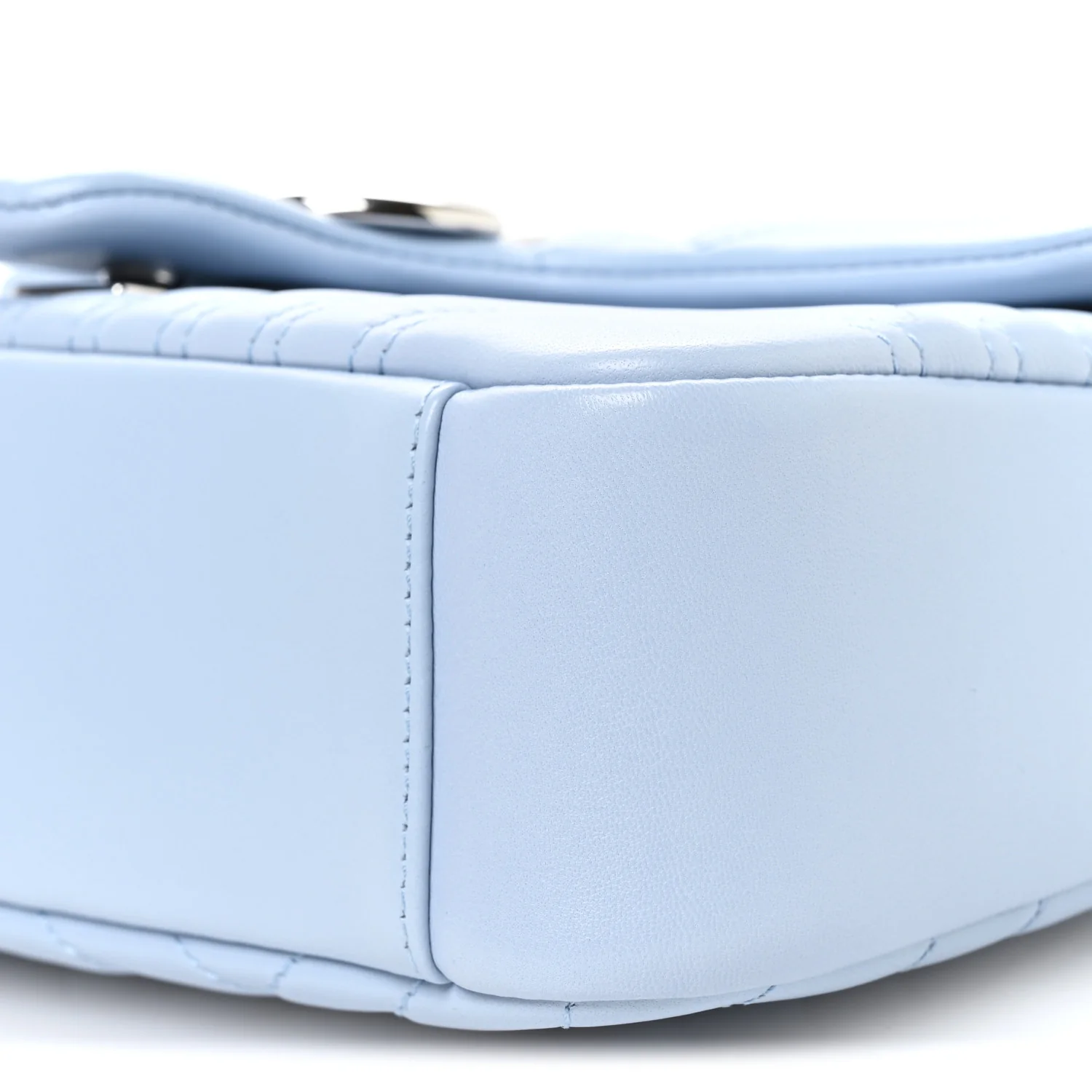 Lambskin Matelasse Medium GG Marmont Shoulder Bag Light Blue - Image 10