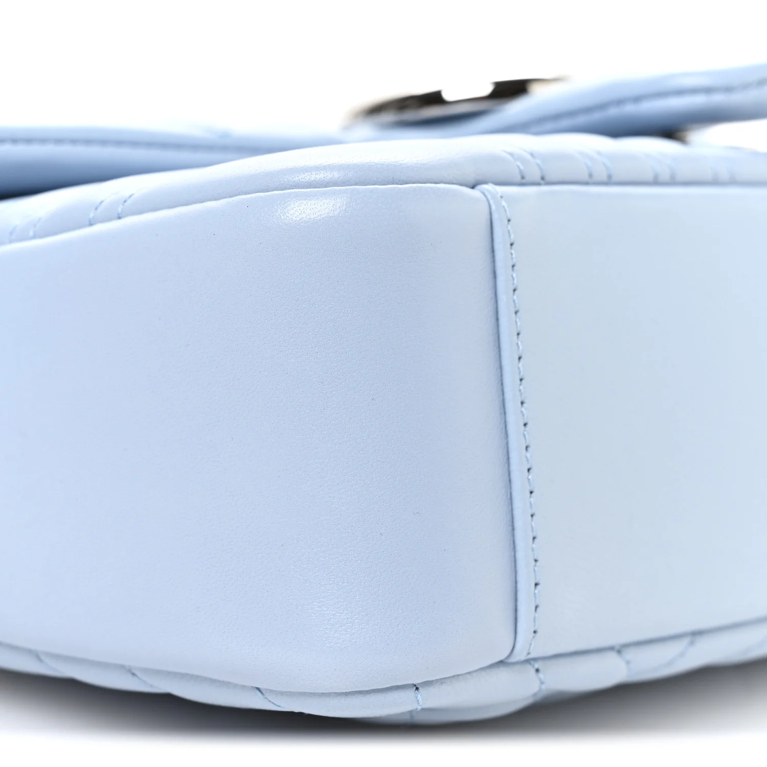 Lambskin Matelasse Medium GG Marmont Shoulder Bag Light Blue - Image 9