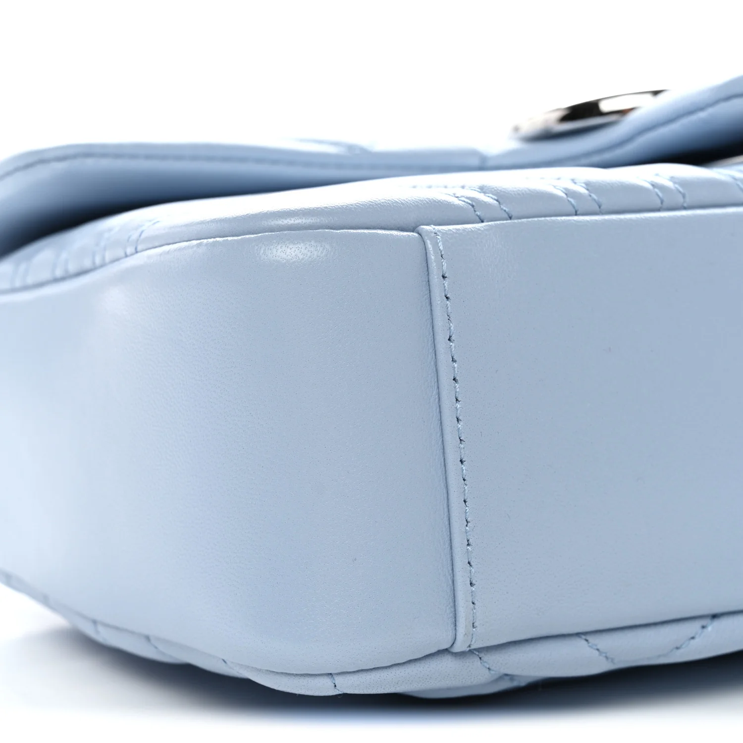 Lambskin Matelasse Medium GG Marmont Shoulder Bag Light Blue - Image 9