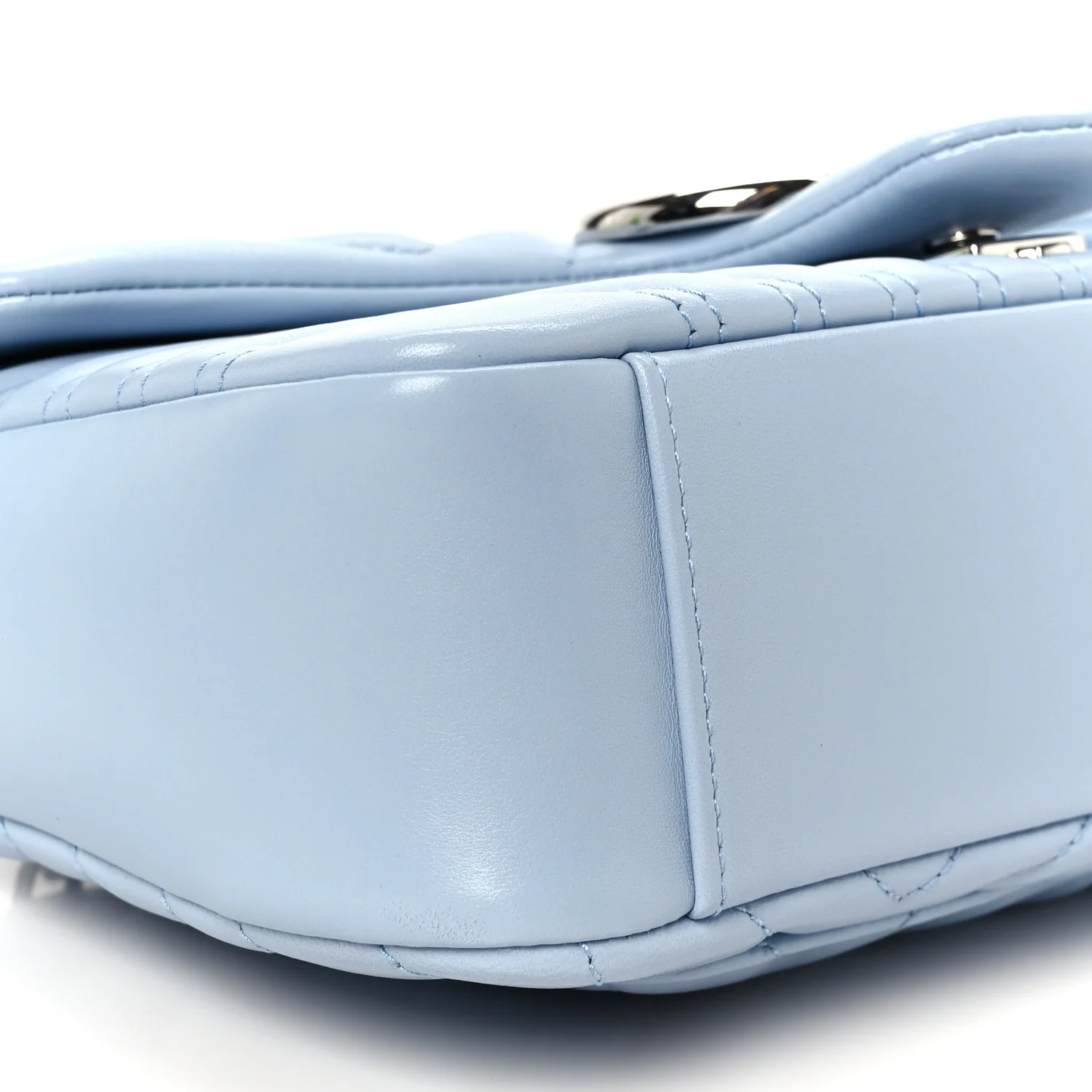 Lambskin Matelasse Medium GG Marmont Shoulder Bag Porcelain Light Blue - Image 10