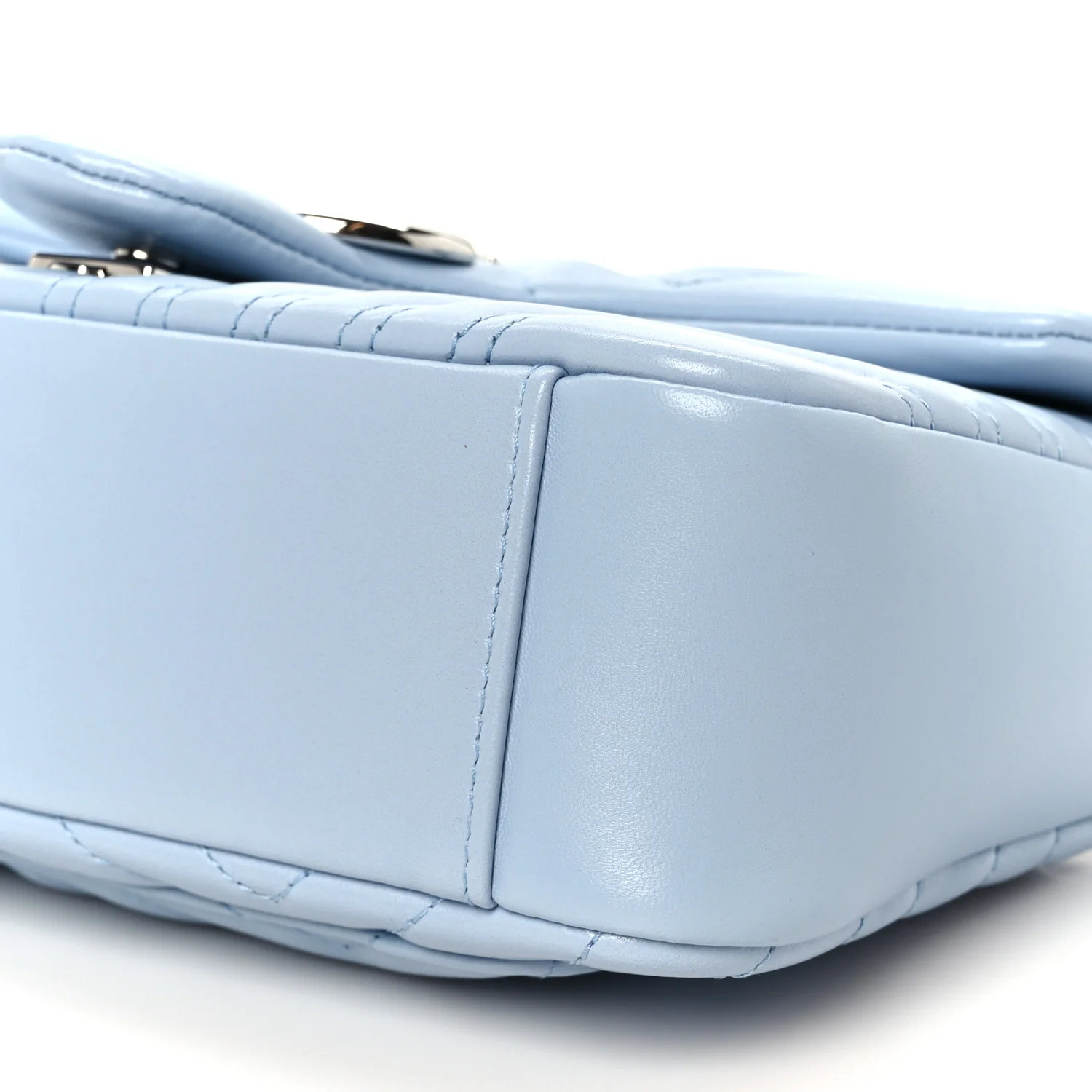 Lambskin Matelasse Medium GG Marmont Shoulder Bag Porcelain Light Blue - Image 11