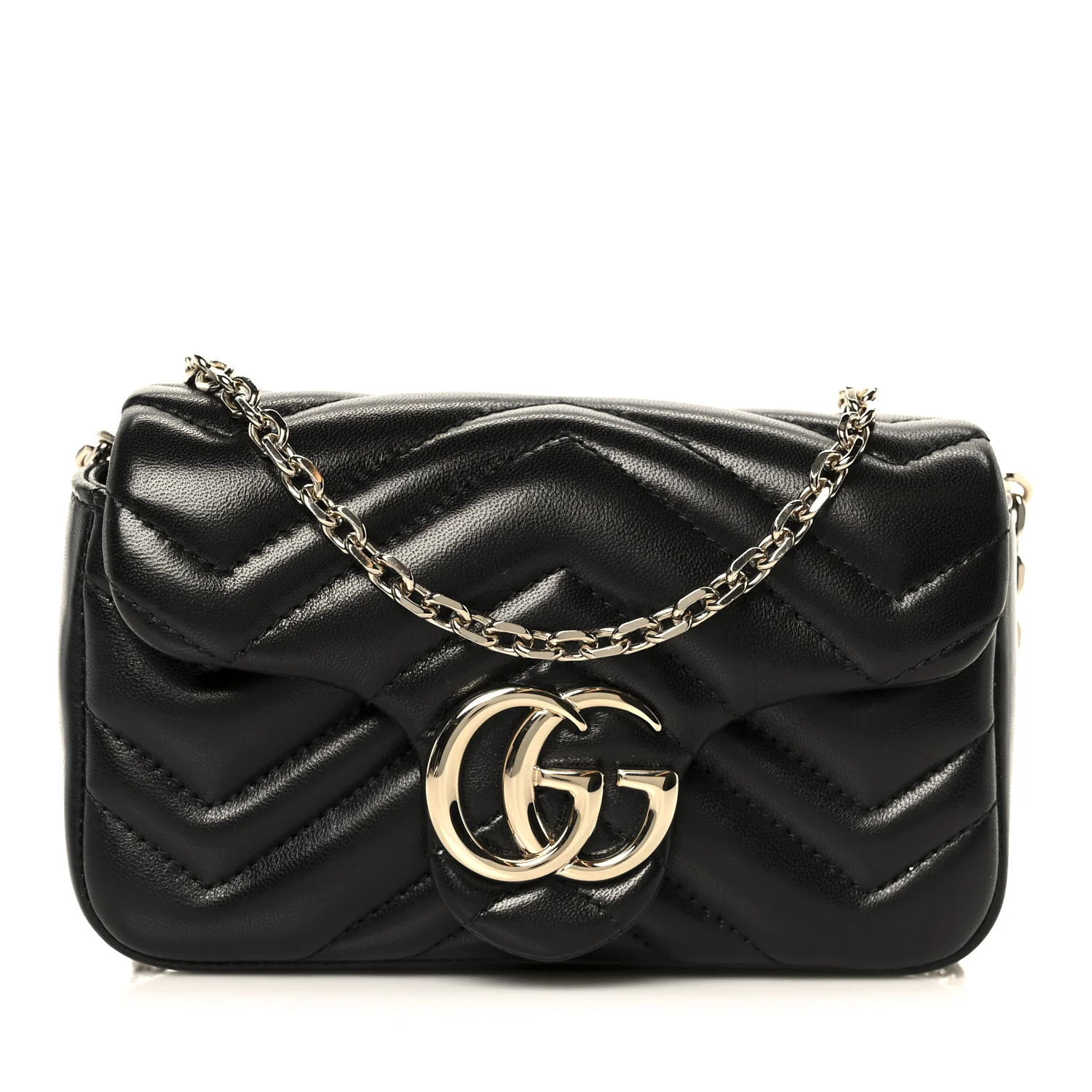 Lambskin Matelasse Mini GG Marmont Shoulder Bag Black - Image 8