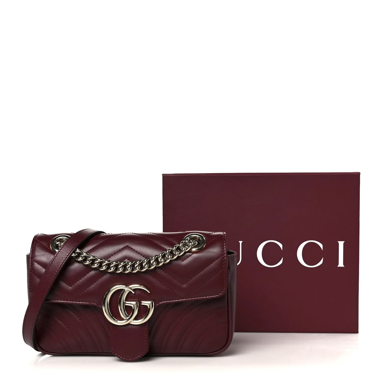 Lambskin Matelasse Mini GG Marmont Shoulder Bag Rosso Ancora - Image 11