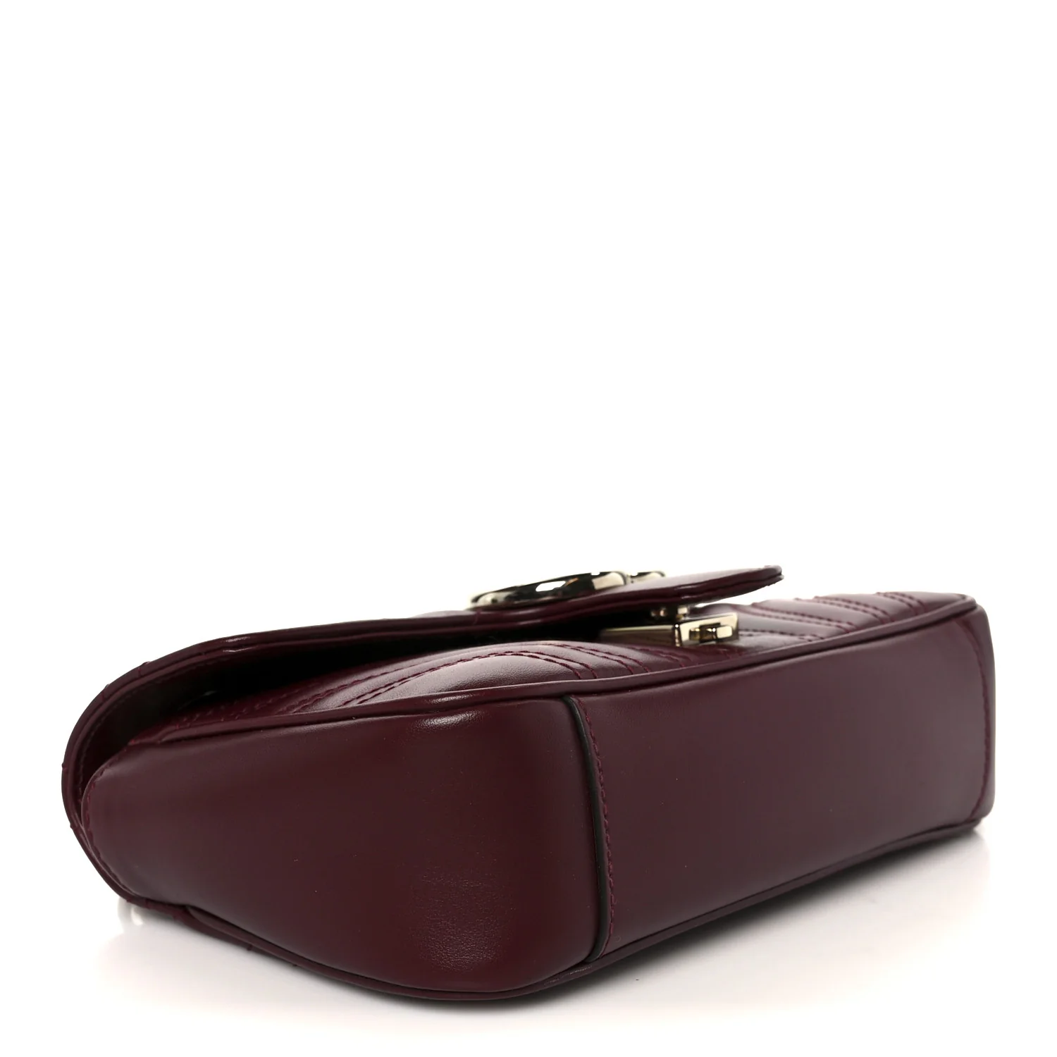 Lambskin Matelasse Mini GG Marmont Shoulder Bag Rosso Ancora - Image 4