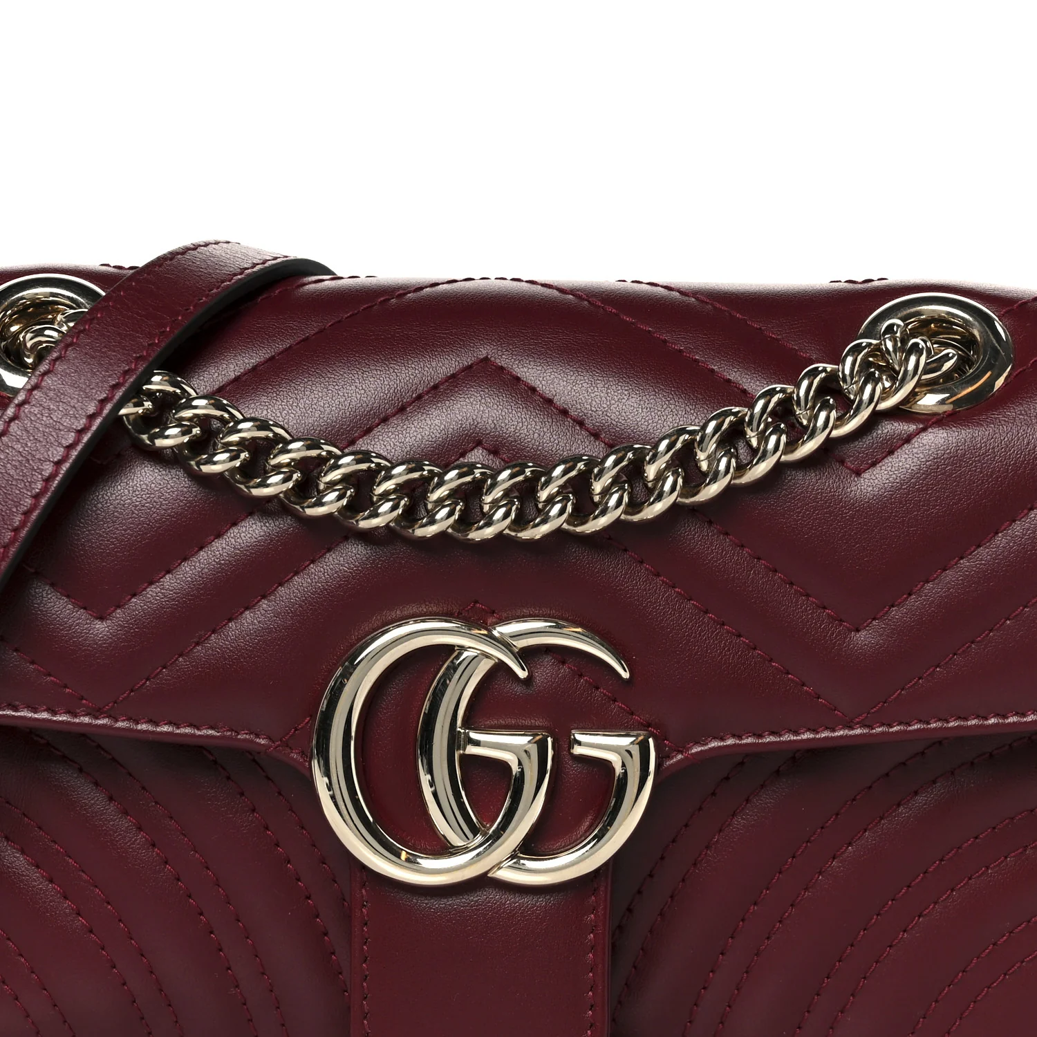 Lambskin Matelasse Mini GG Marmont Shoulder Bag Rosso Ancora - Image 8