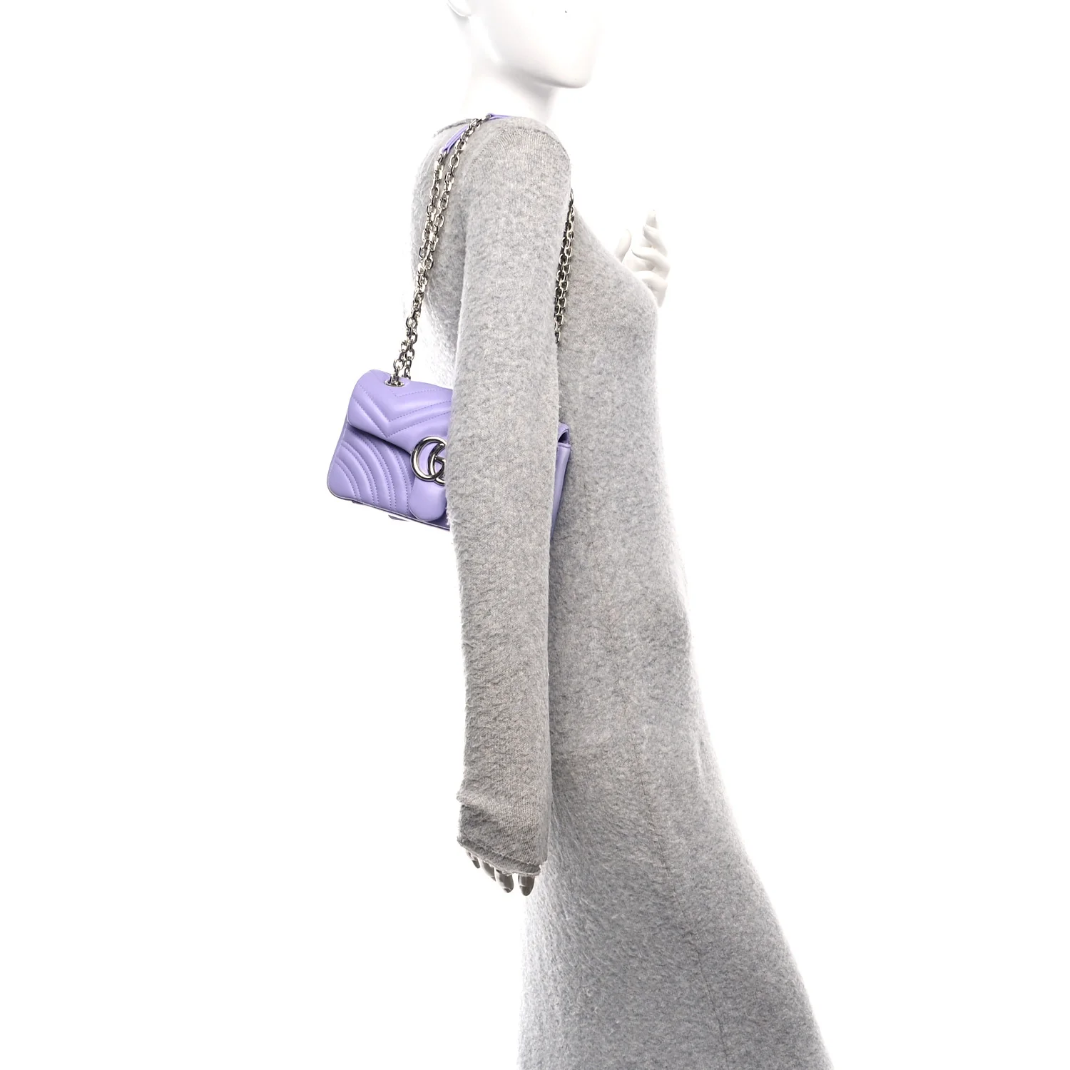 Lambskin Matelasse Small GG Marmont Shoulder Bag Lapis - Image 2