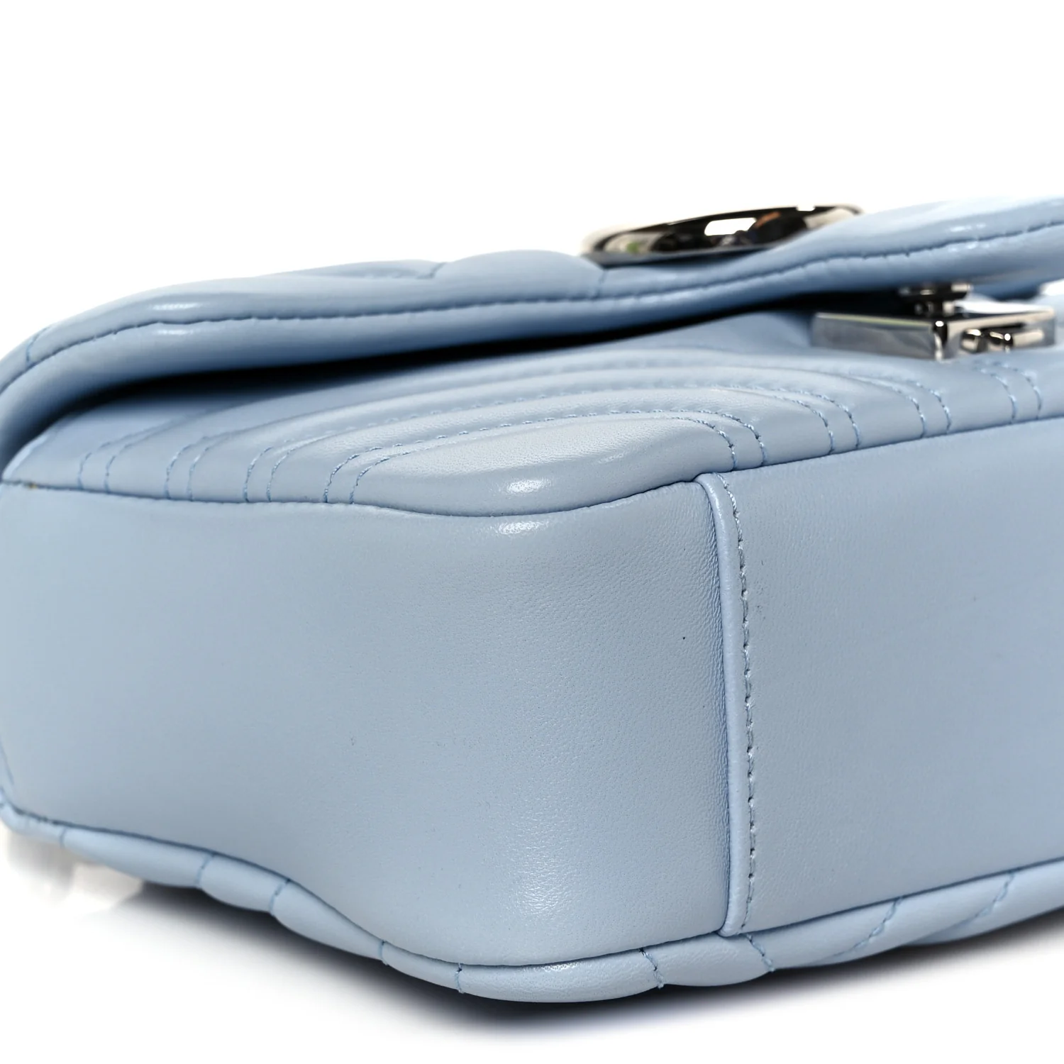Lambskin Matelasse Small GG Marmont Shoulder Bag Porcelain Light Blue - Image 10