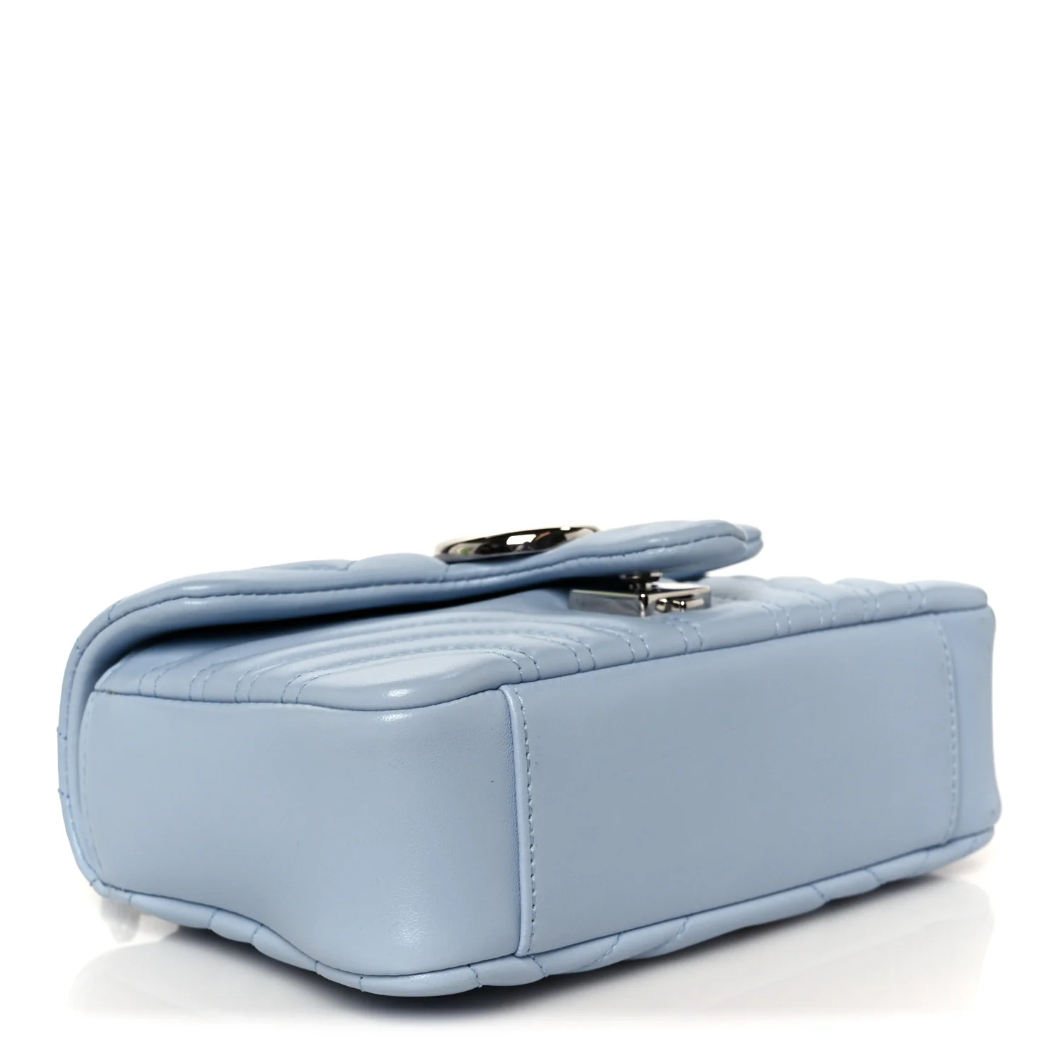 Lambskin Matelasse Small GG Marmont Shoulder Bag Porcelain Light Blue - Image 4