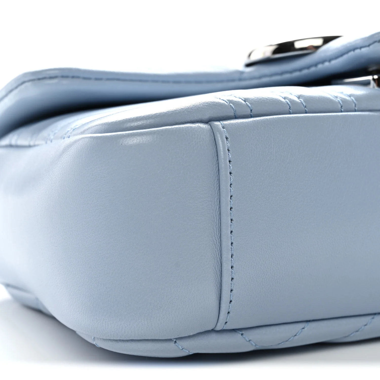 Lambskin Matelasse Small GG Marmont Shoulder Bag Porcelain Light Blue - Image 9