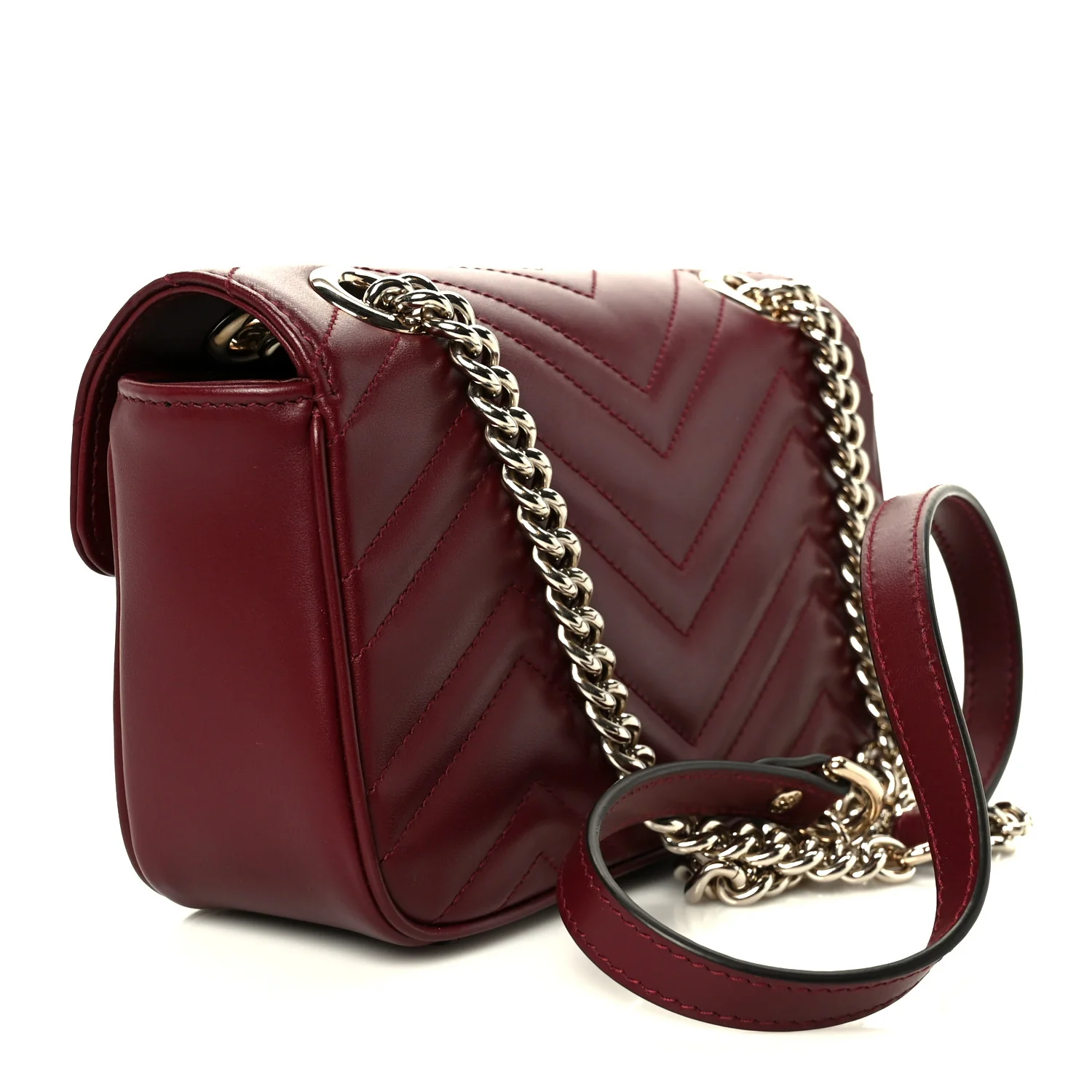 Lambskin Matelasse Small GG Marmont Shoulder Bag Rosso Ancora - Image 3