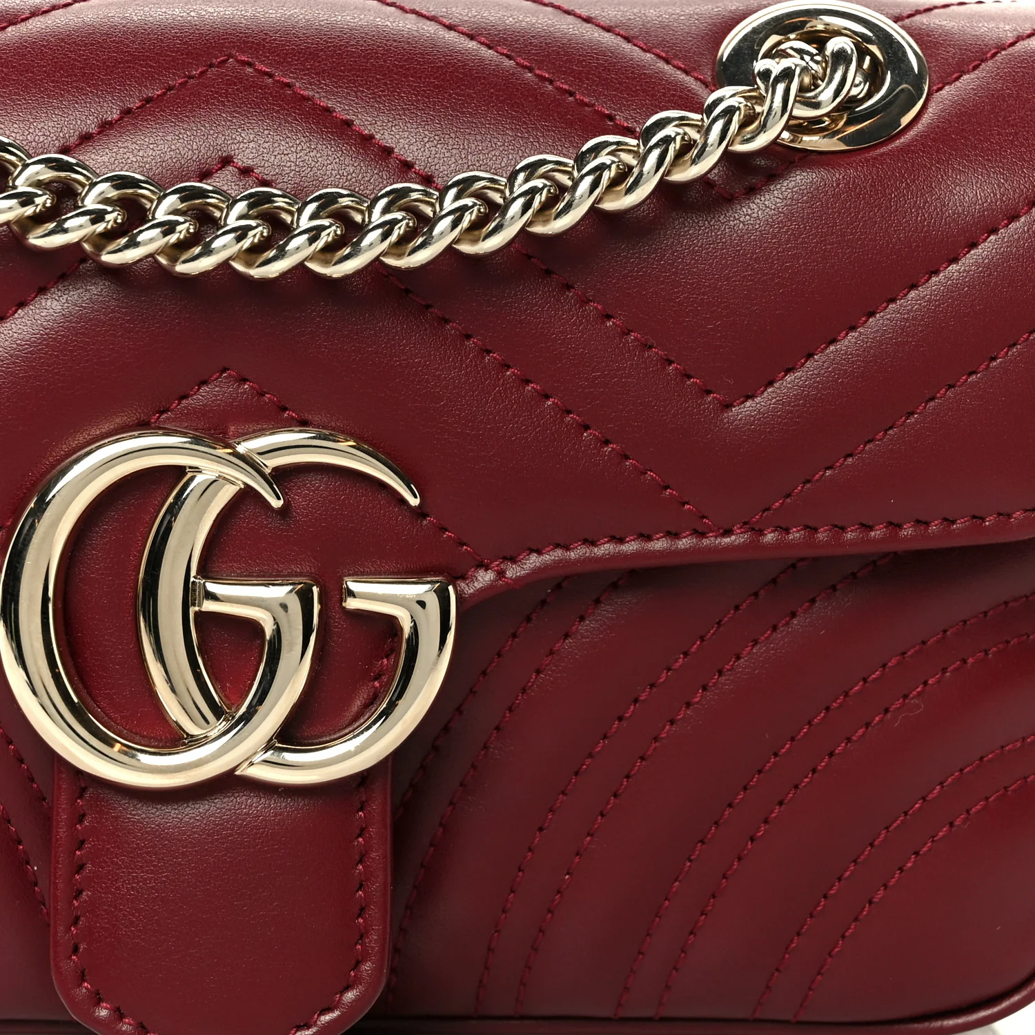 Lambskin Matelasse Small GG Marmont Shoulder Bag Rosso Ancora - Image 9