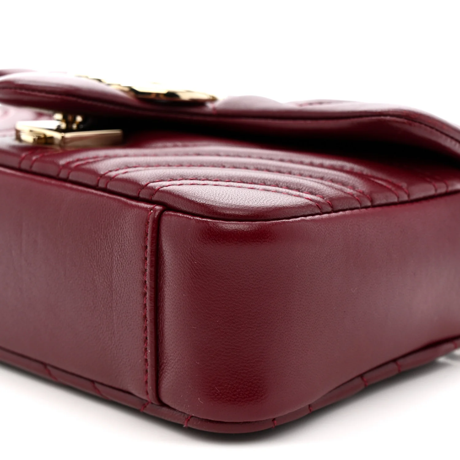 Lambskin Matelasse Small GG Marmont Shoulder Bag Rosso Ancora - Image 10