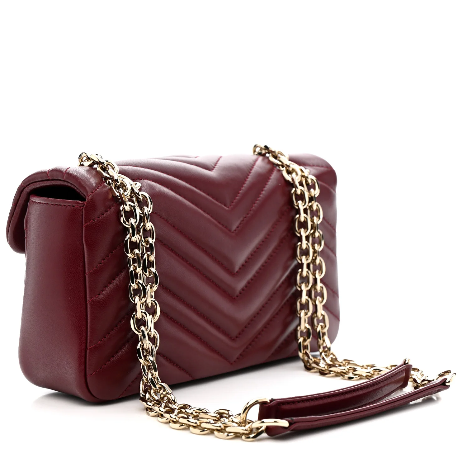 Lambskin Matelasse Small GG Marmont Shoulder Bag Rosso Ancora - Image 3