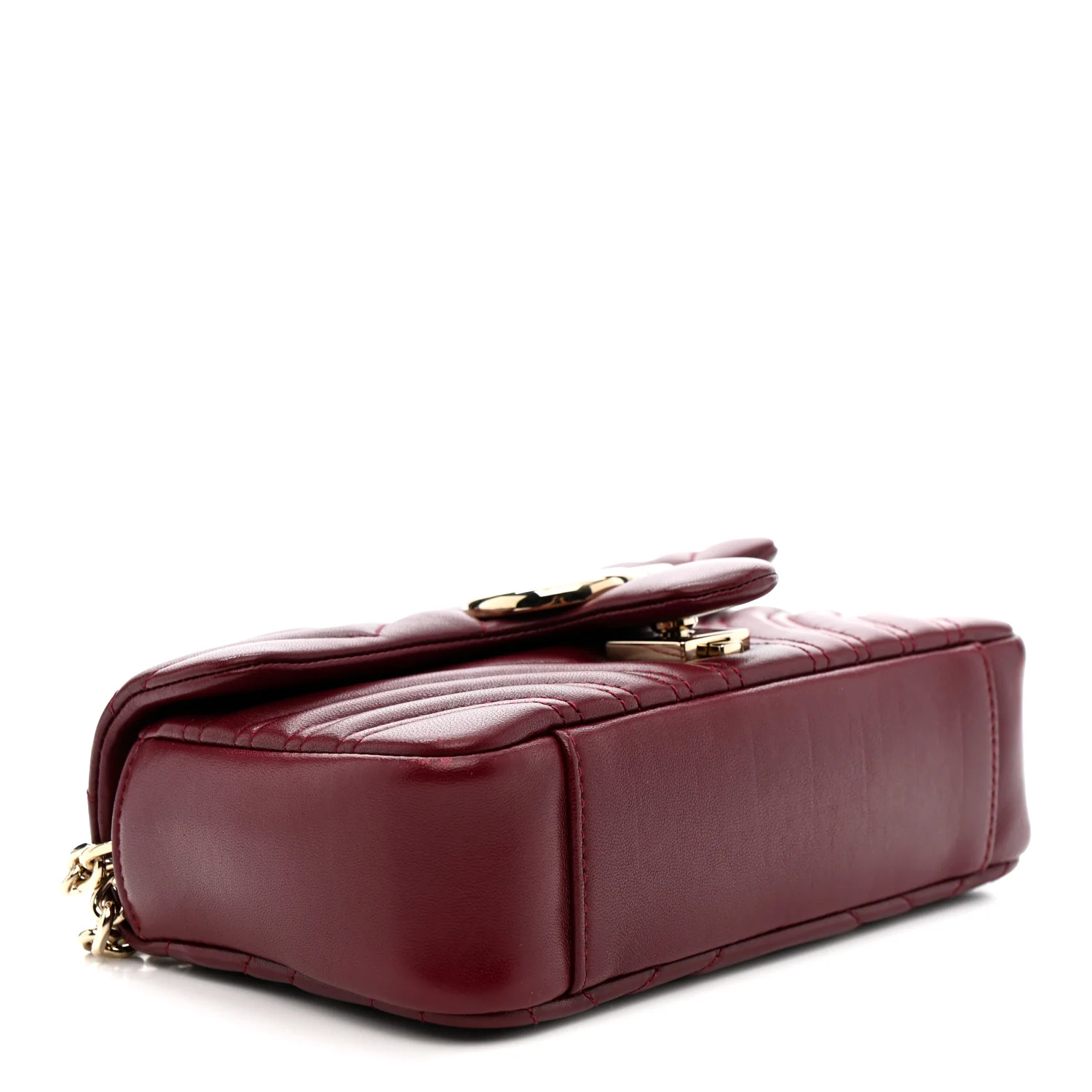 Lambskin Matelasse Small GG Marmont Shoulder Bag Rosso Ancora - Image 4