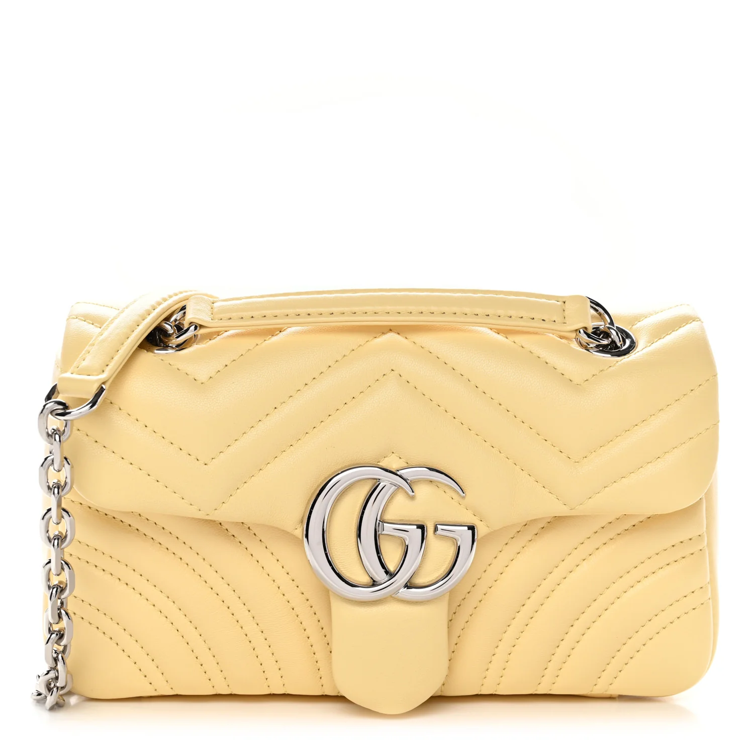 Lambskin Matelasse Small GG Marmont Shoulder Bag Yellow