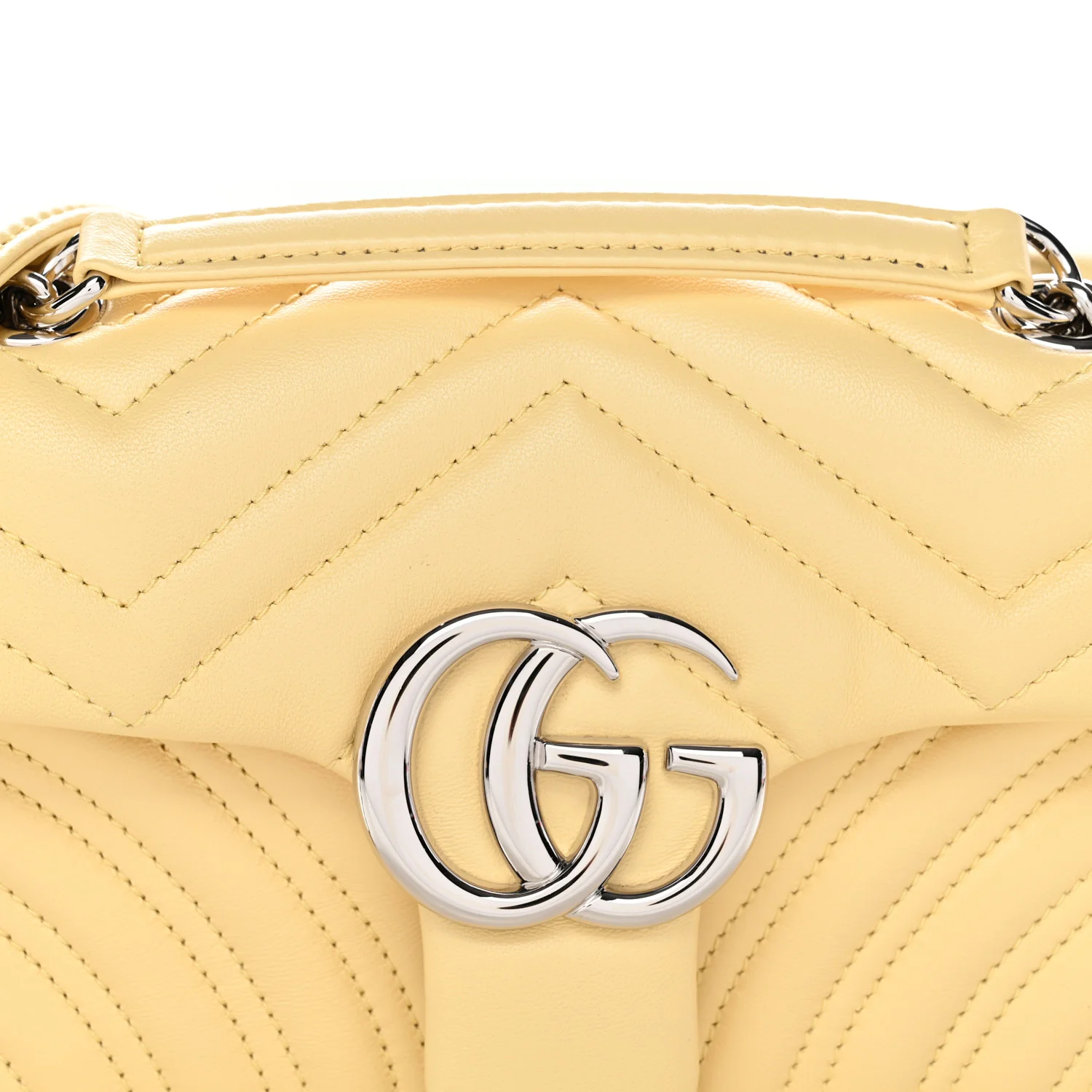 Lambskin Matelasse Small GG Marmont Shoulder Bag Yellow - Image 8