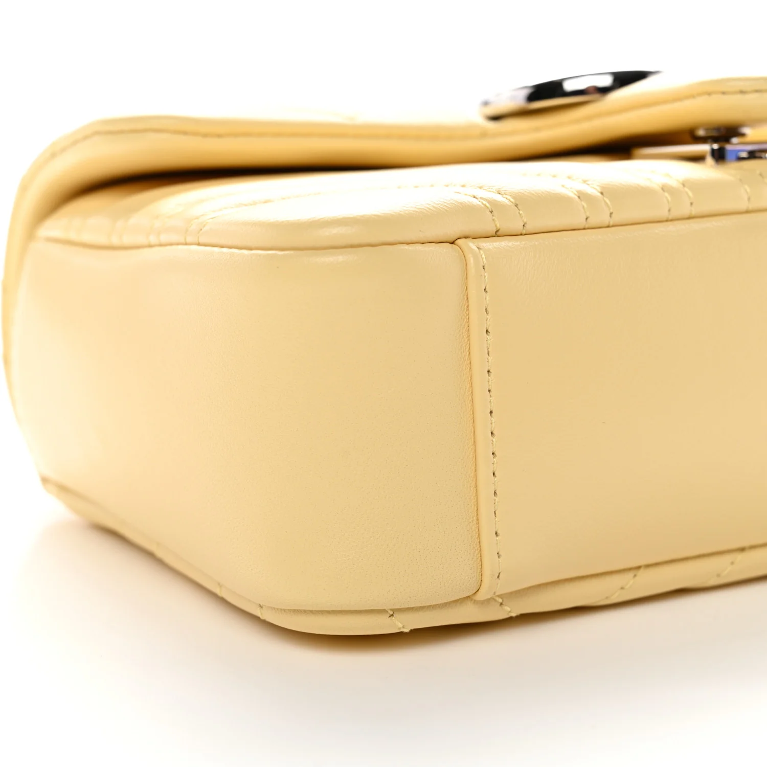 Lambskin Matelasse Small GG Marmont Shoulder Bag Yellow - Image 9