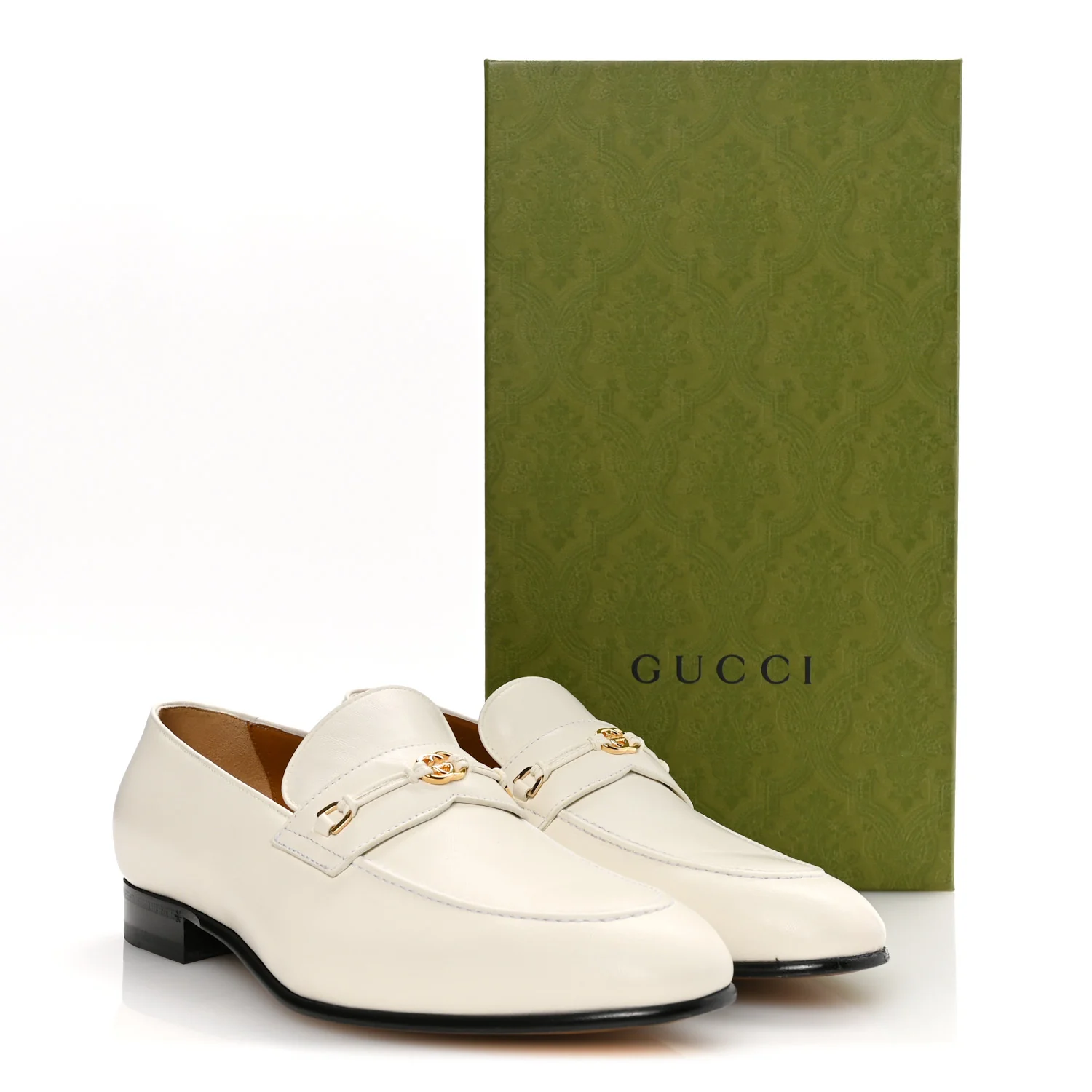 Lambskin Mens Interlocking G Loafers 8.5 Off White - Image 10