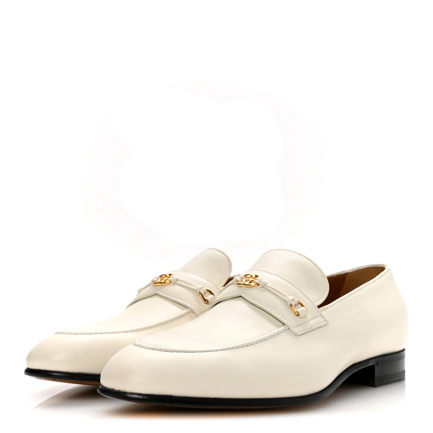 Lambskin Mens Interlocking G Loafers 8.5 Off White - Image 4
