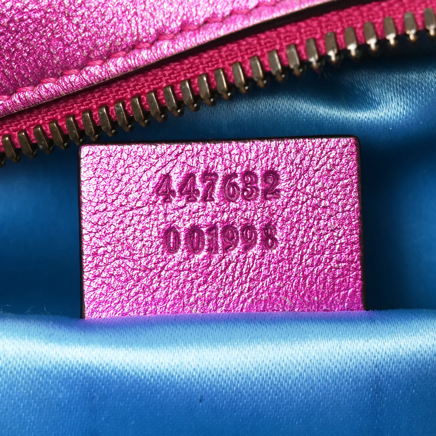 Laminated Nappa Matelasse Small GG Marmont Chain Shoulder Bag Fuxia Rosso Rosa - Image 7