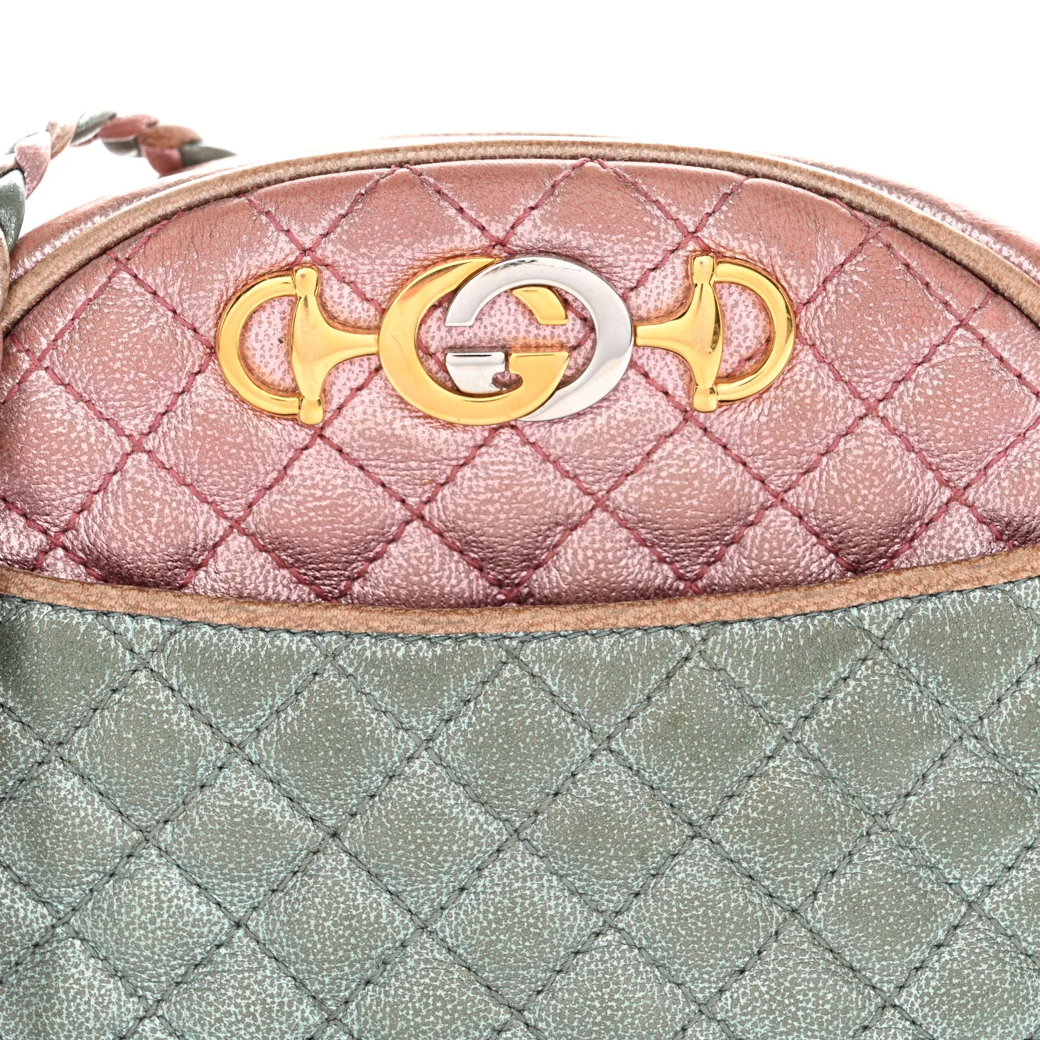 Laminated Nappa Trapuntata Mini Zumi Dome Shoulder Bag Rosa Lago Rame - Image 7